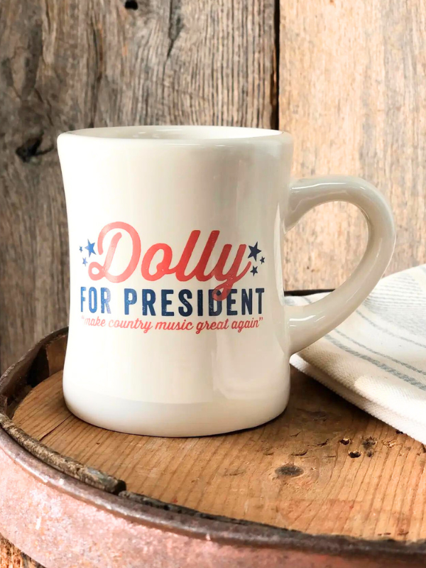 Dolly for President Coffee Mug - Funny Election Themed Ceramic Cup for Tea & Coffee - Perfect for Office, Home, or Political Humor Gifts