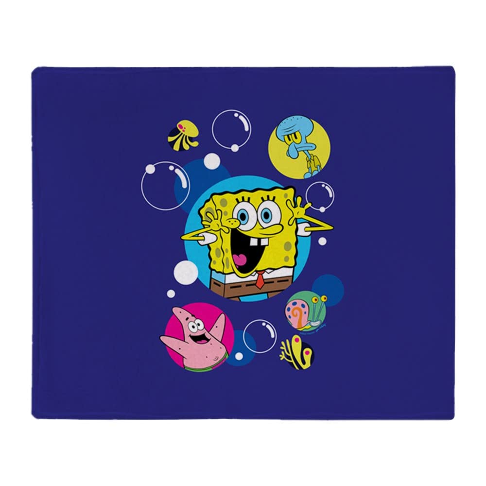 Spongebob SquarePants Fleece Throw Blanket 60x50 Inches - Soft Cozy Stadium Blanket for Adults & Kids - Perfect for Couch, Bed, Movie Nights & Outdoor Events
