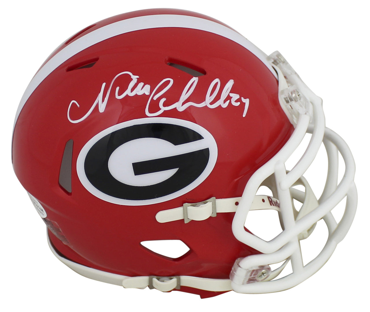 Nick Chubb Autographed Georgia Bulldogs Speed Mini Helmet - Authentic Signed Collectible for Football Fans, Home & Office Display