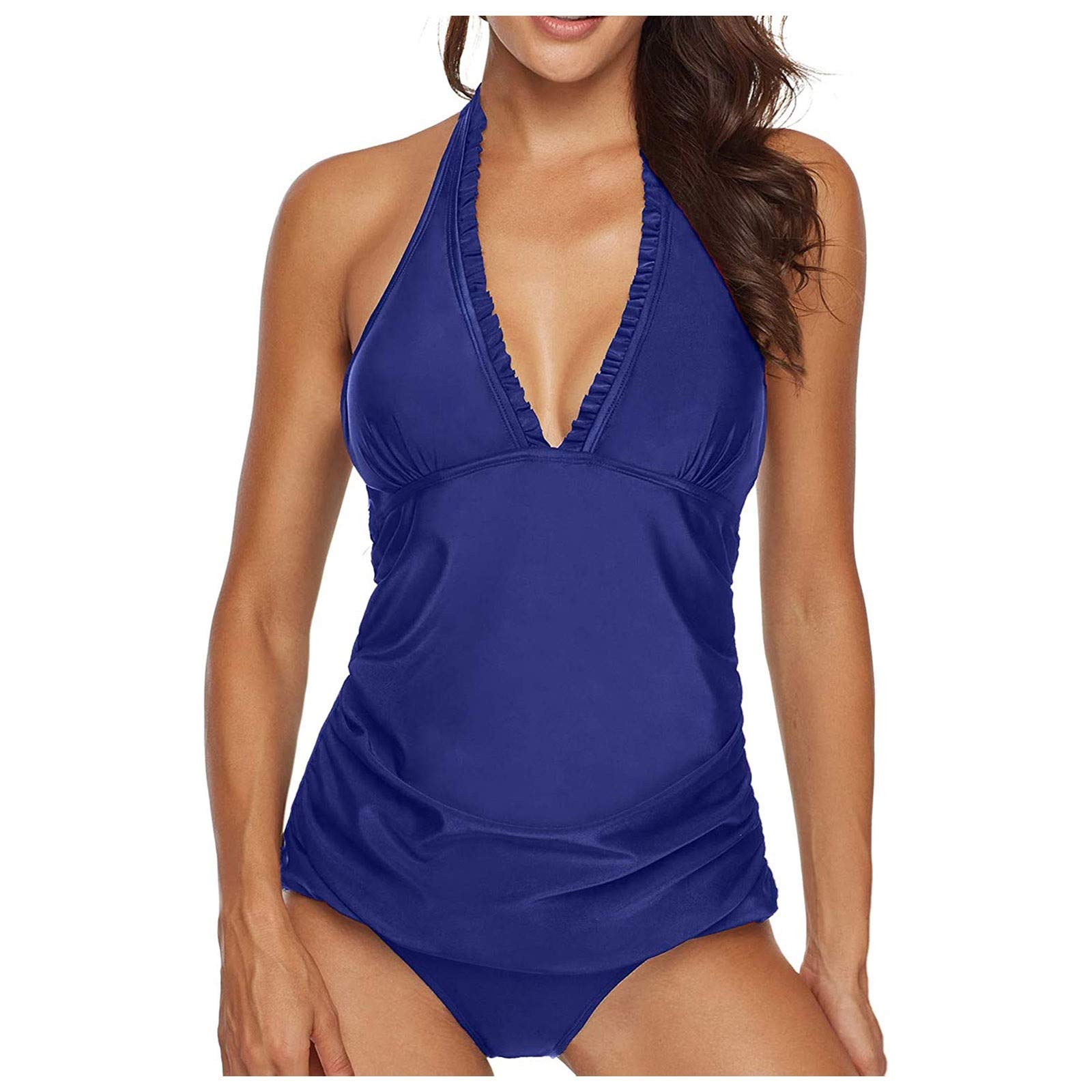 Women's One Piece Swimsuits & Tankini Bathing Suits - Sexy One Shoulder Swim Top with Shorts Two Piece Set for Beach, Pool & Vacation