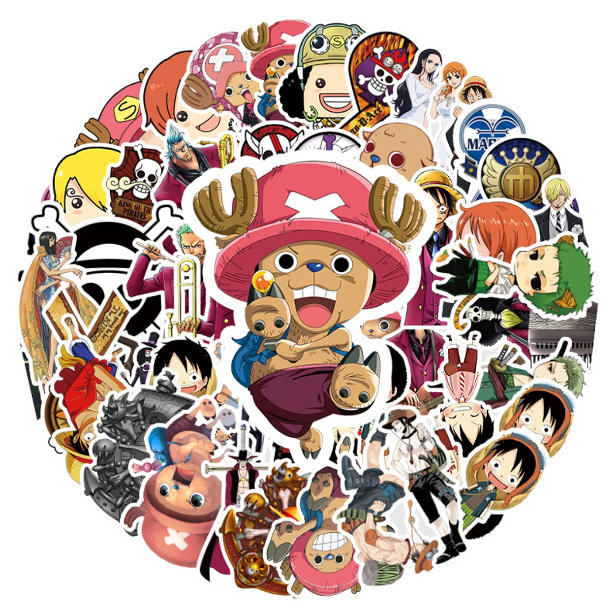50PCS Anime One Piece Stickers - Waterproof Vinyl Decals for Laptop, Skateboard, Water Bottles, Bumper, Helmet & Refrigerator - Perfect for DIY Decoration, Gift Giving & Anime Fan Collection