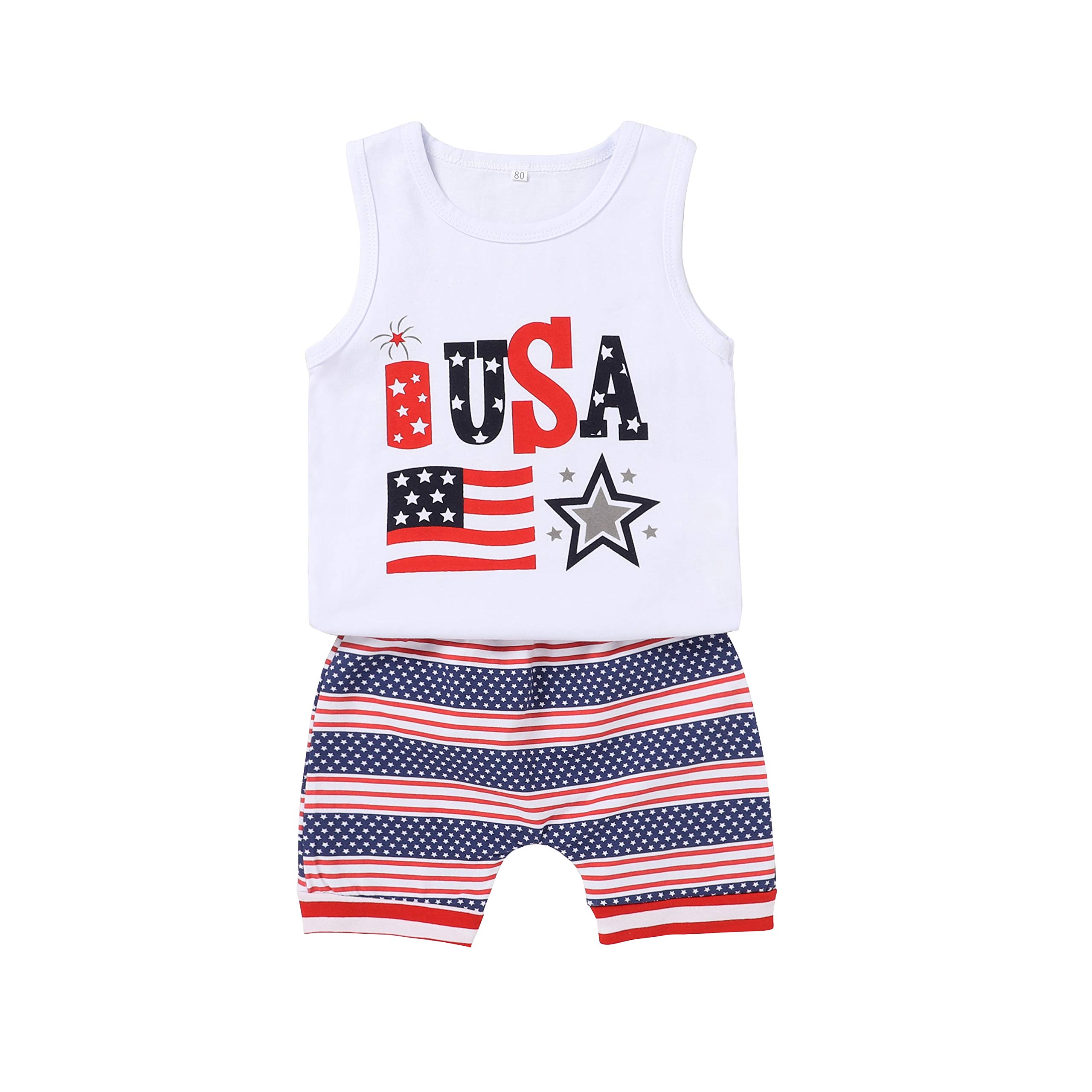 Bagilaanoe 4th of July Outfits for Toddler Boys - Patriotic Independence Day Clothing
