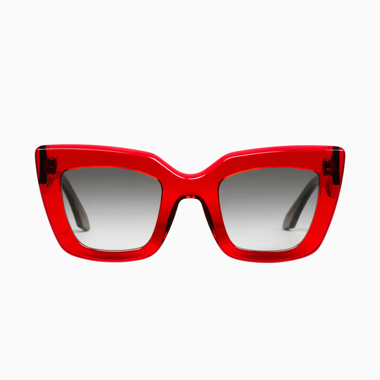 Brigada Sunglasses with Transparent Red to Black Gradient Lenses - Stylish UV Protection for Outdoor Sports & Driving