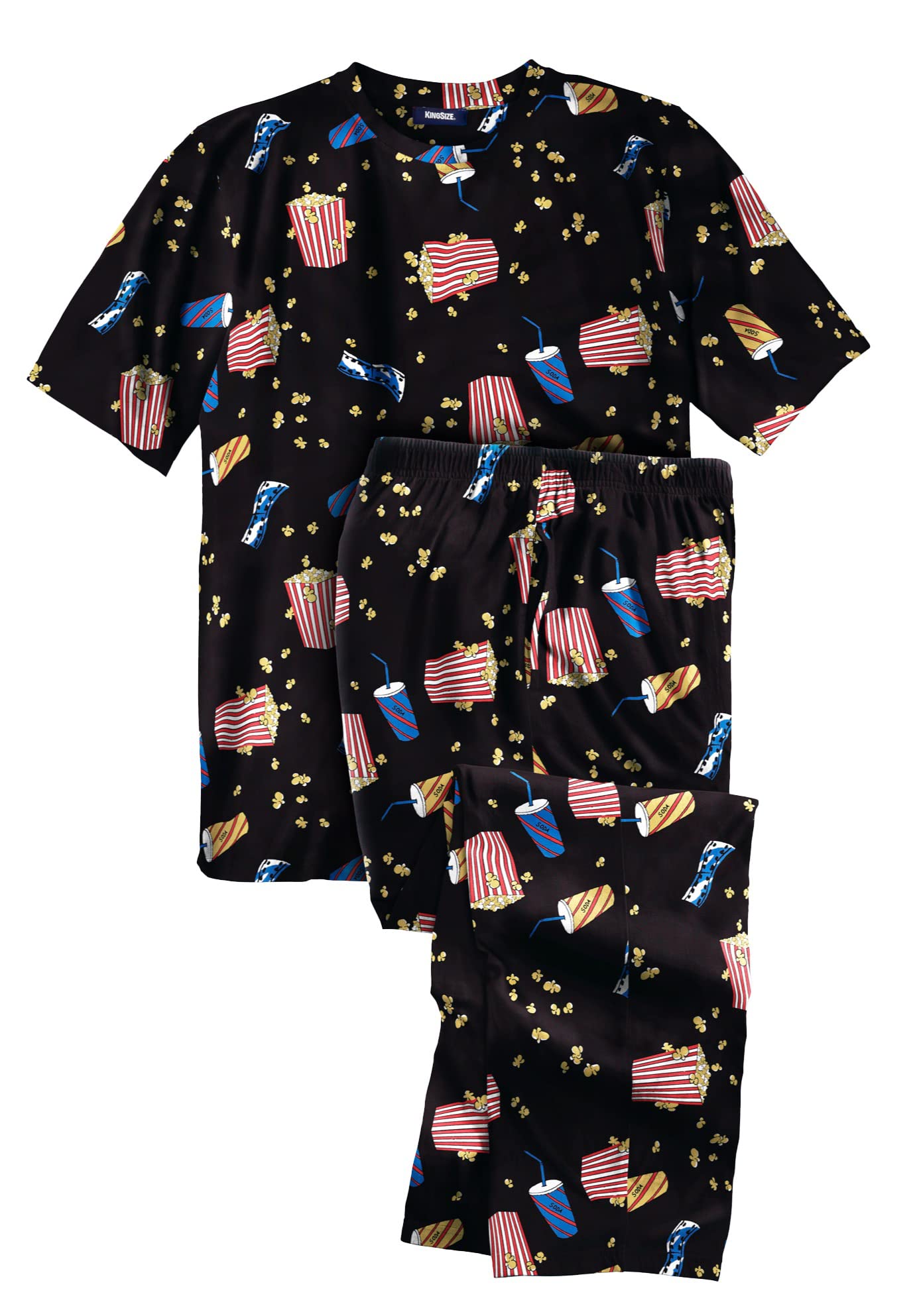 KingSize Men's Big & Tall Lightweight Cotton Novelty Pajama Set - Comfortable Sleepwear for Lounge & Relaxation at Home