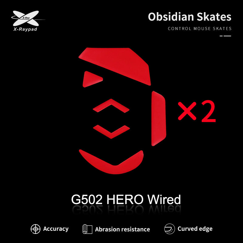 X Raypad Obsidian Mouse Skates for Logitech G502 Wired Gaming Mouse - Ultra Smooth Glide for Precision Gaming & Esports Performance