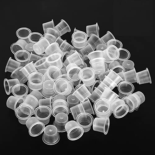 Jconly 200Pcs Disposable Plastic Tattoo Ink Caps - Small #9 Size for Professional Tattoo Artists | Perfect for Tattoo Pigment Mixing & Storage | Ideal for Tattoo Studios, Home Artists & Beginners