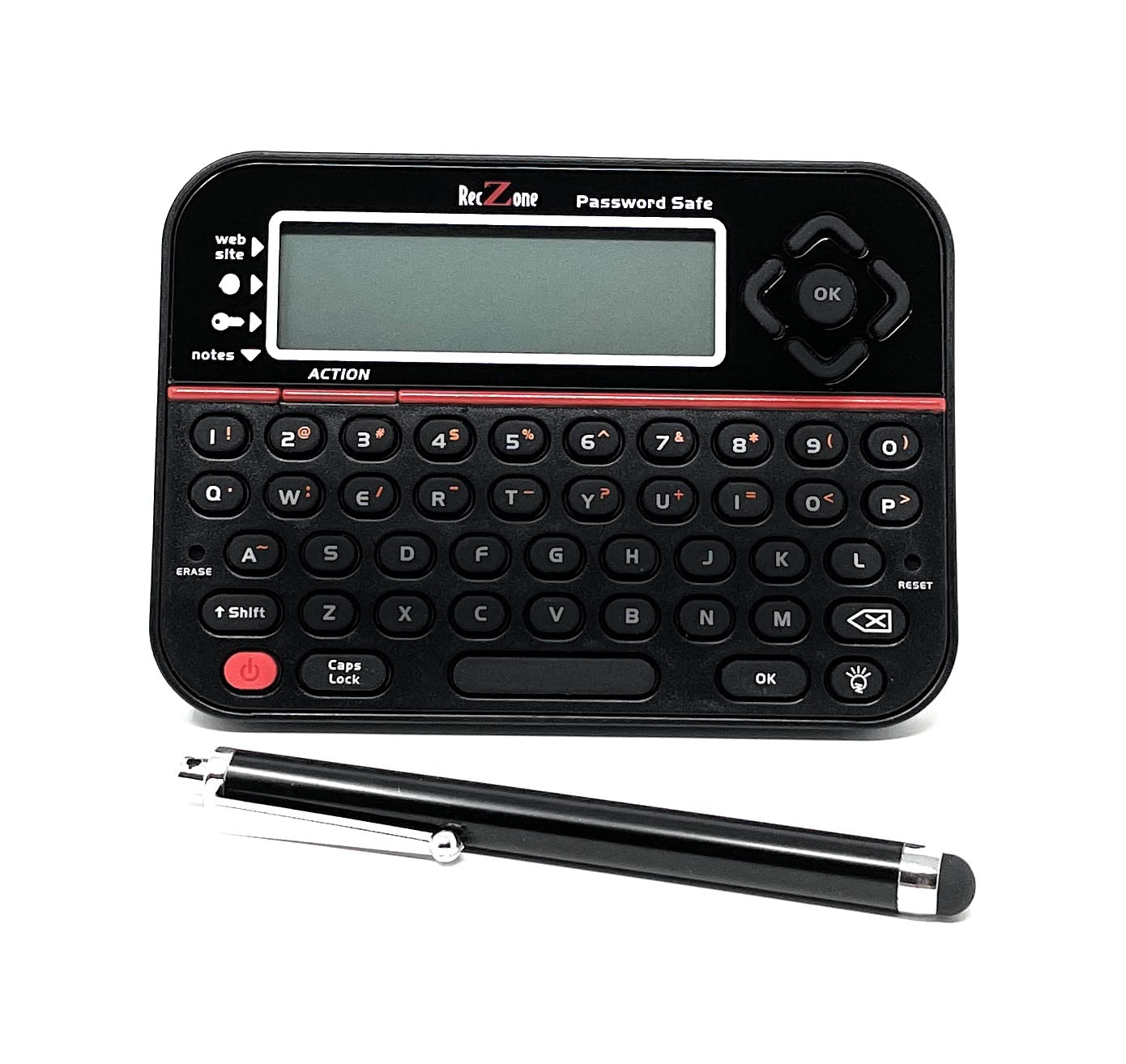 Secure Digital Password Keeper & Stylus Bundle - Electronic Storage Organizer for Online Accounts, Credit Cards, and Sensitive Data - Perfect for Home Office, Travel, and Business Security