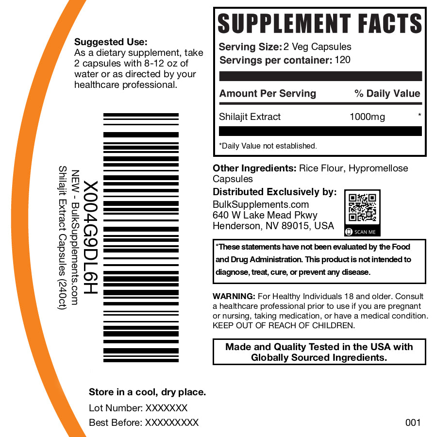 Pure Shilajit Extract Capsules - 100% Natural Himalayan Resin Supplement for Energy, Immunity & Vitality - Supports Detox, Anti-Aging & Cognitive Function - Perfect for Athletes, Busy Professionals & Wellness Enthusiasts