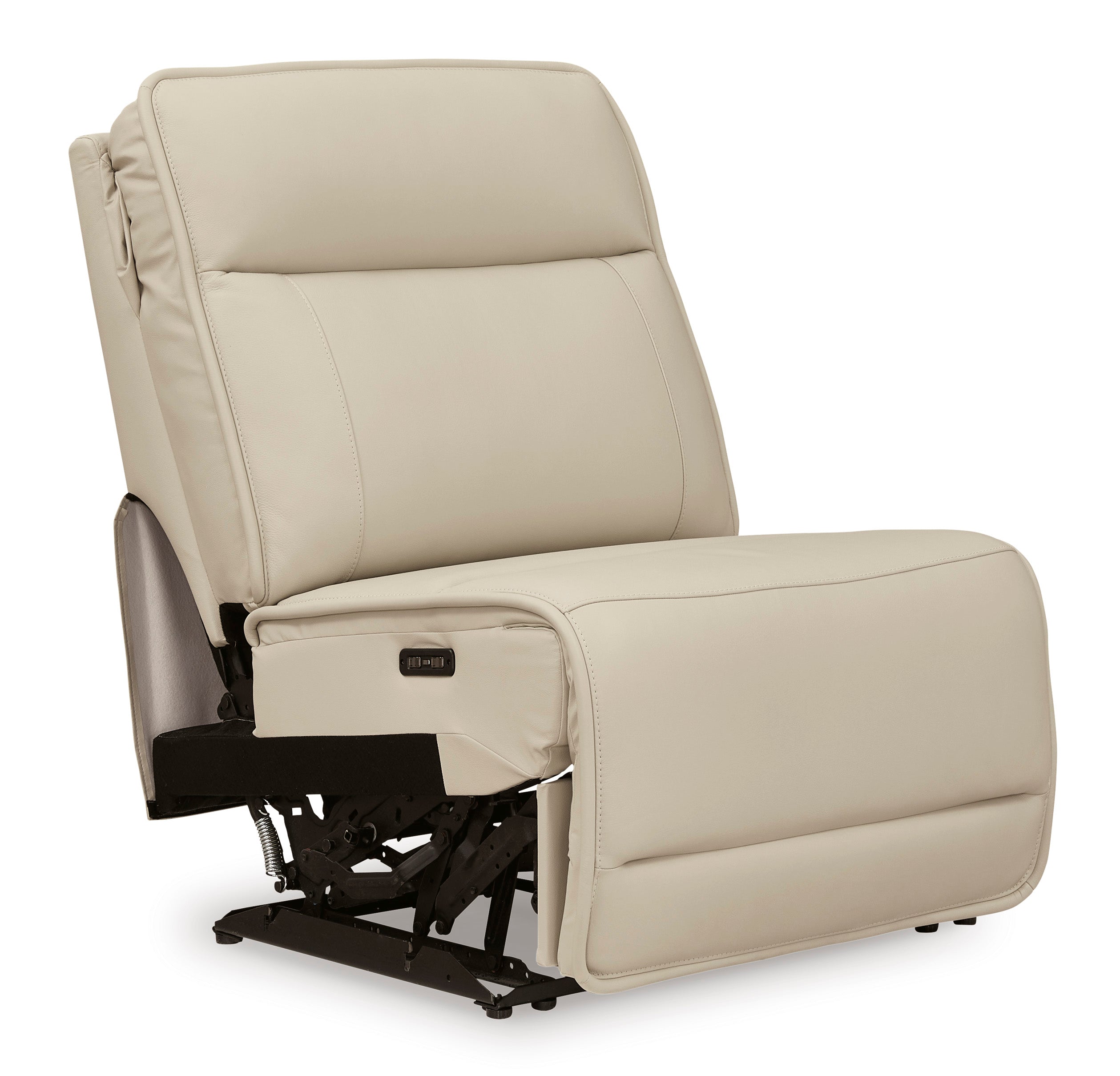 Comfortable Demi Leather Armless Recliner Chair - Soft Faux Leather Lounge Chair for Living Room, Bedroom & Home Theater Relaxation