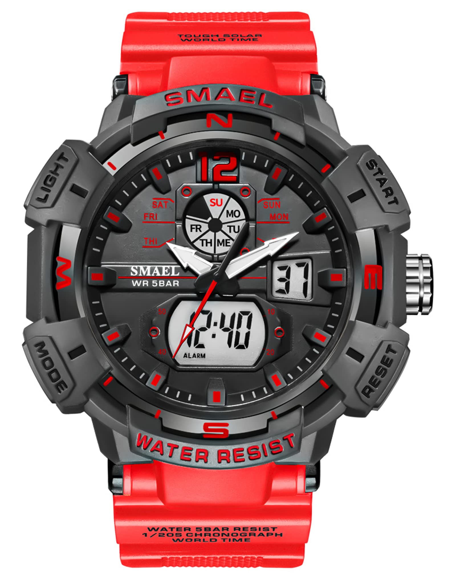 Men's Tactical Military Watch - Waterproof LED Sports Watch for Outdoor & Hiking