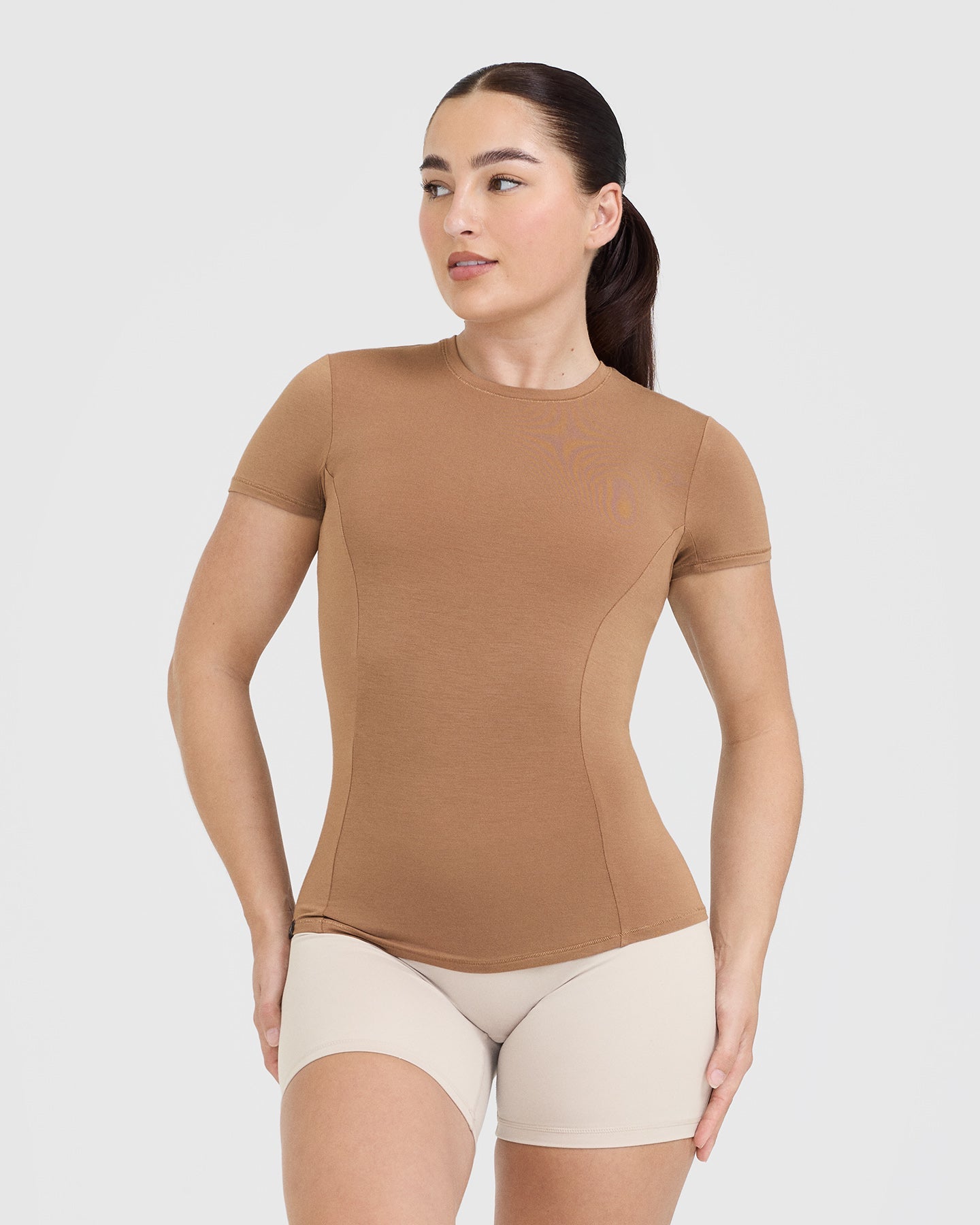 Mellow™ Soft Short Sleeve T-Shirt for Women - Comfortable Cotton Crew Neck Tee in Nude 3 | Perfect for Casual Wear, Layering & Everyday Outfits