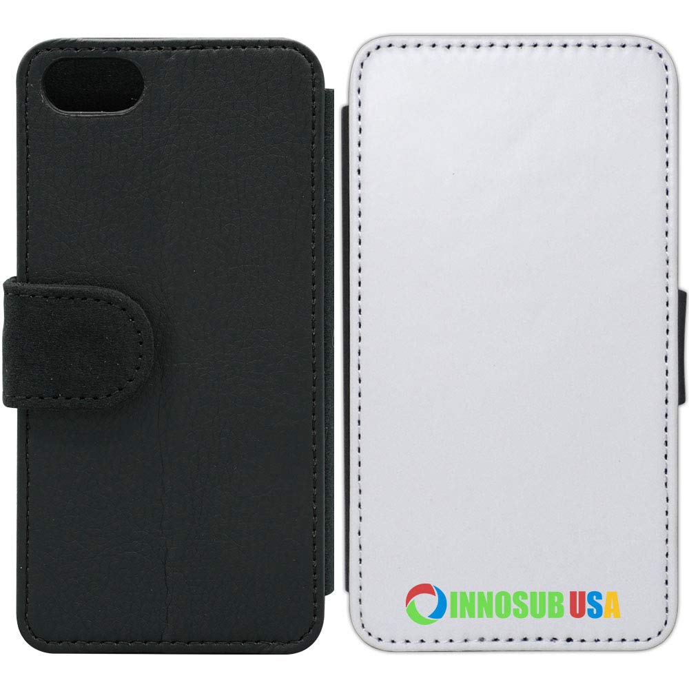 5-Pack Sublimation Blank Wallet Flip Cases for Apple iPhone 8 - 3 Credit Card Slots | Dye Sublimation Printing | Customizable Phone Cover | Made in USA by INNOSUB | Perfect for DIY Gifts, Business Promotions & Personal Use