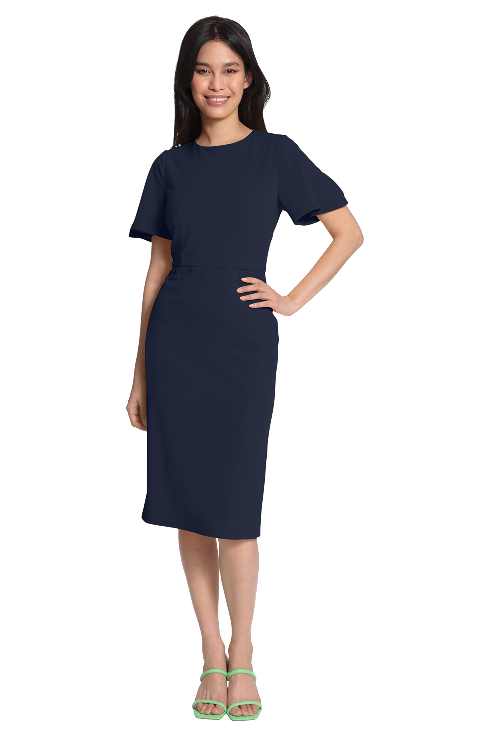 Maggy London Women's Flutter Sleeve Pencil Skirt Dress - Elegant Office & Cocktail Party Outfit for Work & Evening Events