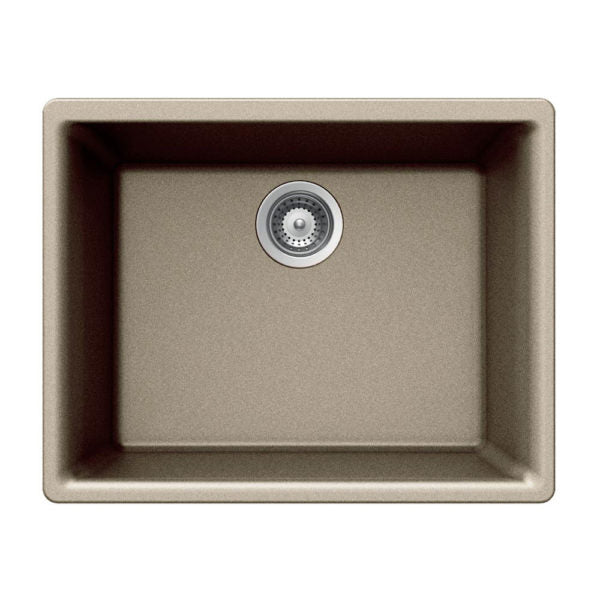 Hamat SIO 2418SU TA Undermount Single Bowl Granite Composite Kitchen Sink in Taupe - Durable & Stylish for Modern Kitchens, Perfect for Food Prep and Cleanup