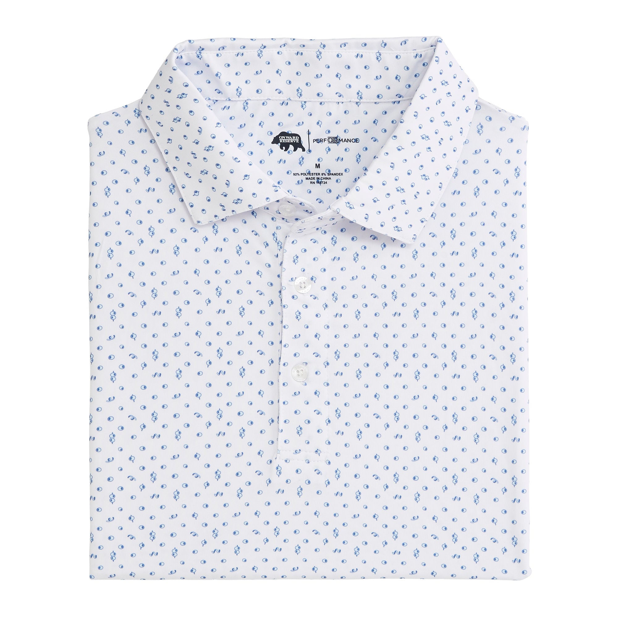 Twist Printed Performance Polo Shirt - Dutch Canal Design | Moisture-Wicking & Breathable for Golf, Tennis & Casual Wear