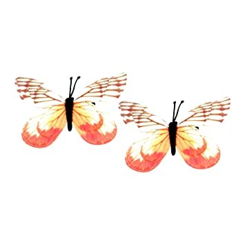 KAVIN 2-Pack Butterfly Snap Hair Claw Clips for Women & Girls - Strong Hold Hair Accessories for Ponytails, Buns & Updos (Orange) - Perfect for School, Work & Everyday Styling