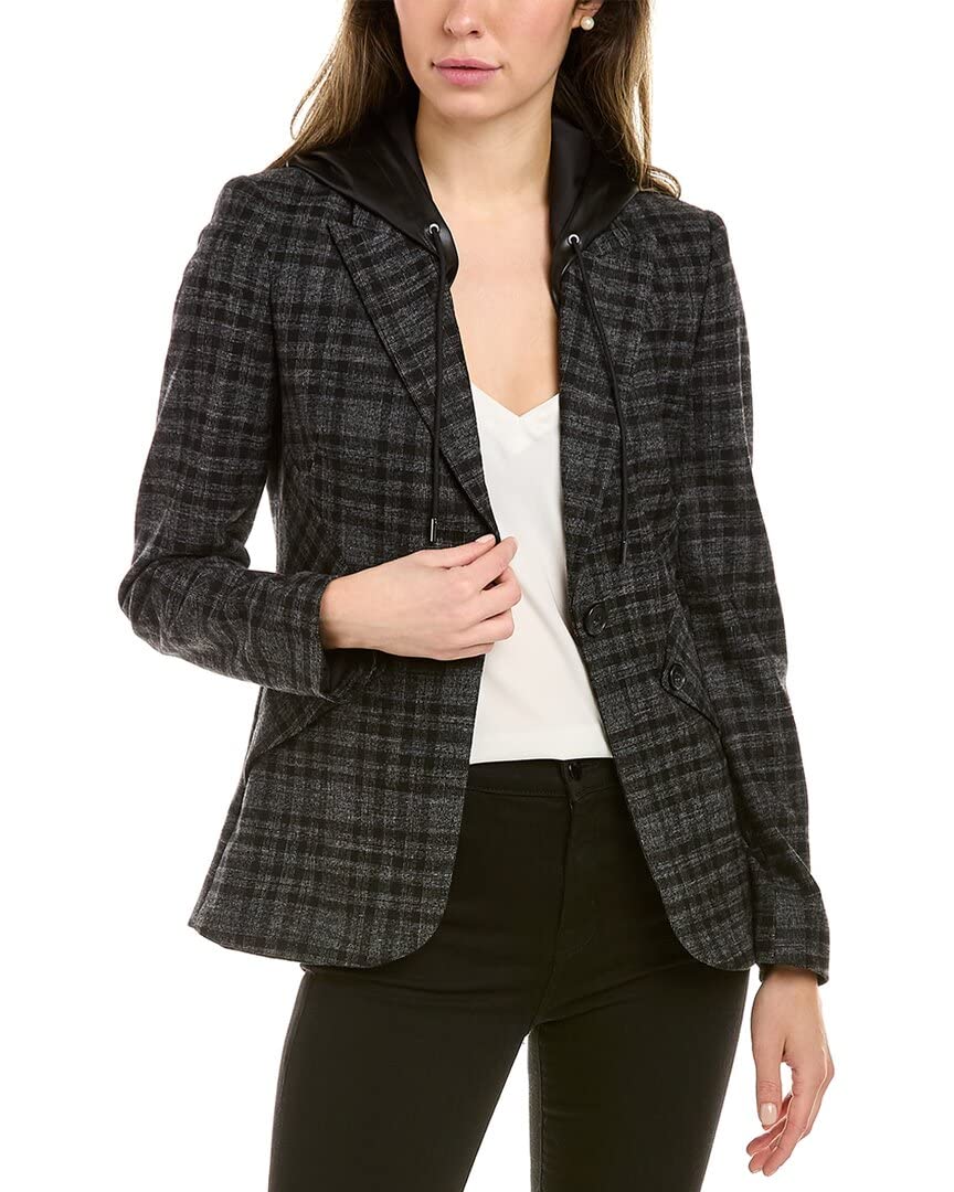 Elie Tahari Women's Black Plaid Blazer Size 4 - Stylish Office Wear & Business Casual Jacket for Professional Women