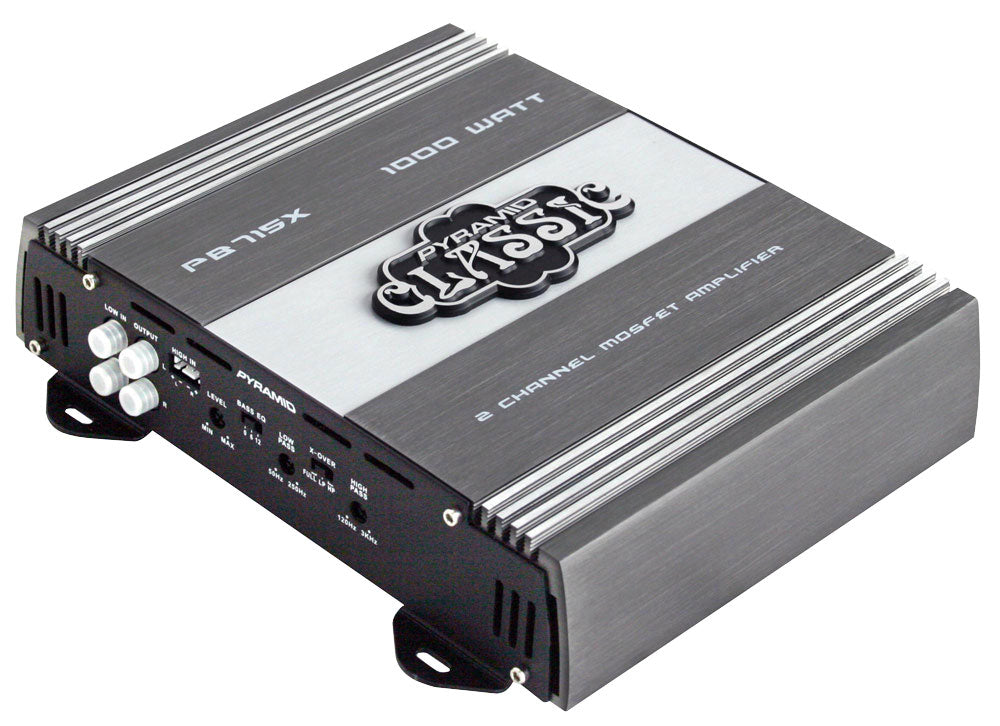 Pyramid Classic 2 Channel 1000 Watt Car Audio Amplifier - Powerful Bass Boost for Car Stereo Systems & Home Theater Setups
