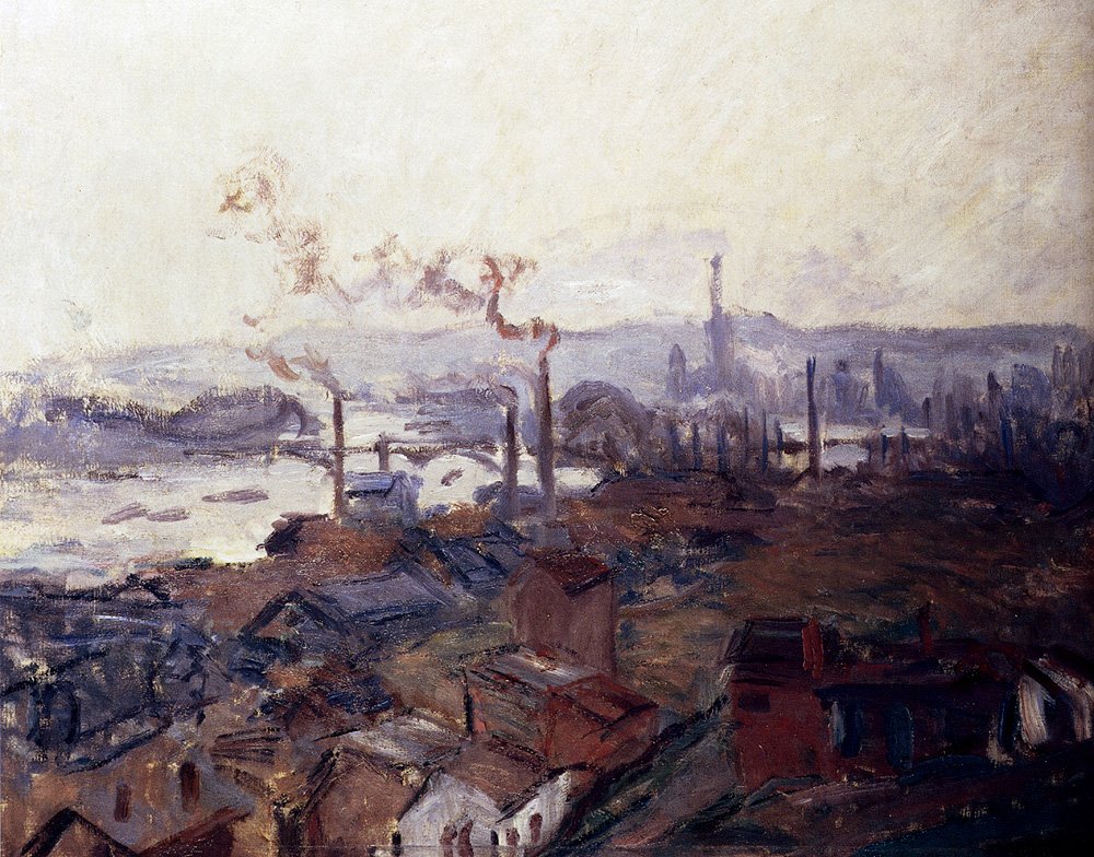 Claude Monet 'General View of Rouen from St. Catherine's Bank' 20x25 Inch Premium Canvas Art Print - Wall Decor for Living Room, Bedroom & Office