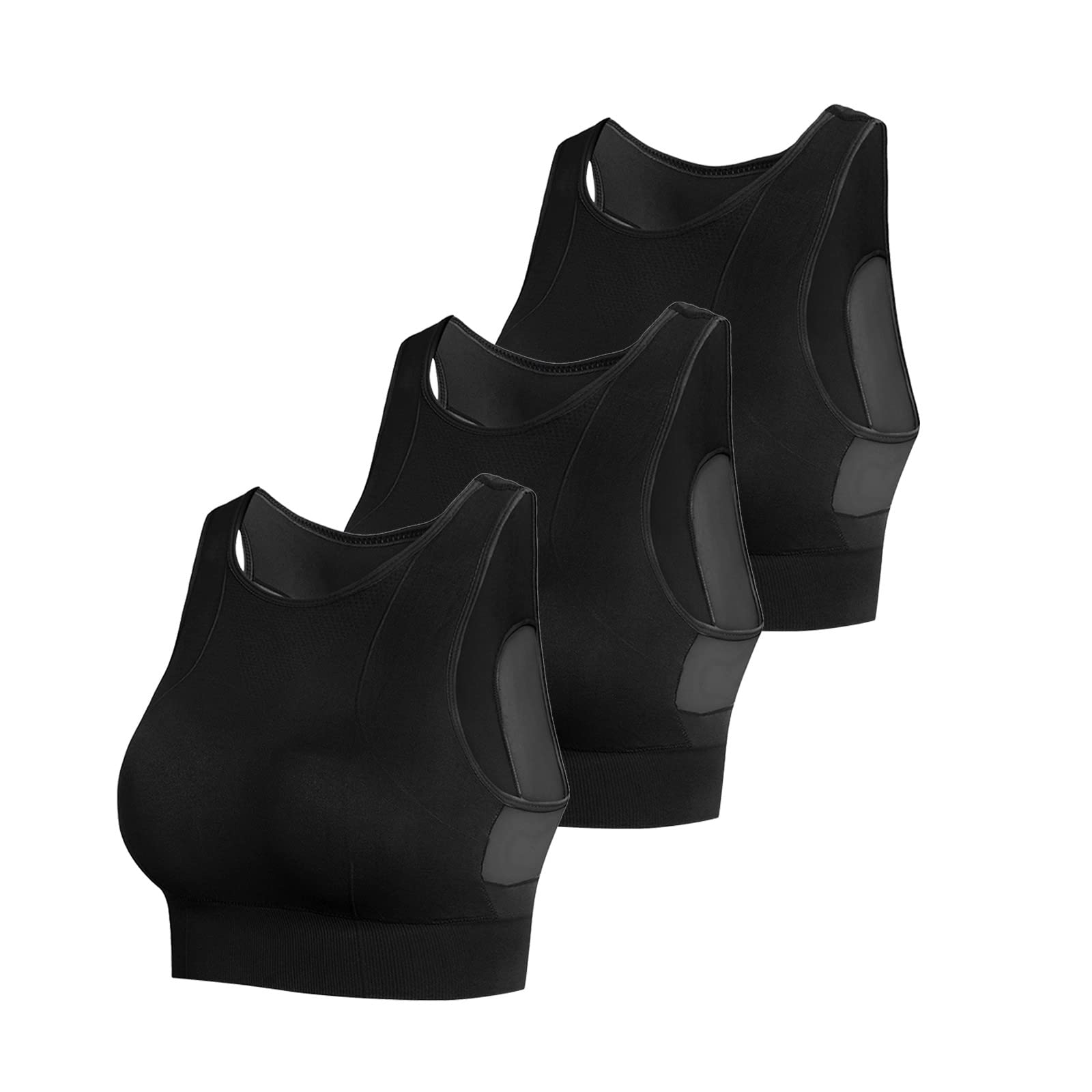 High Support Front Closure Yoga Sports Bras for Women - Large Bust Mesh Workout Bra with Padded Cups for Running, Gym & Activewear