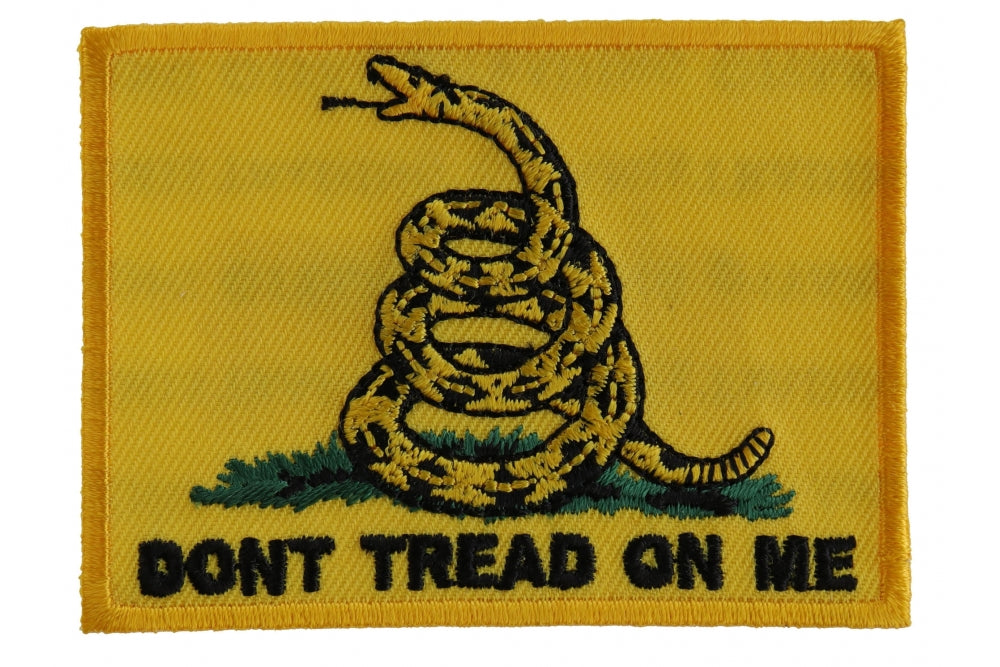 Gadsden Flag 'Don't Tread On Me' Yellow Embroidered Patch - American Revolutionary War Symbol for Hats, Jackets & Backpacks