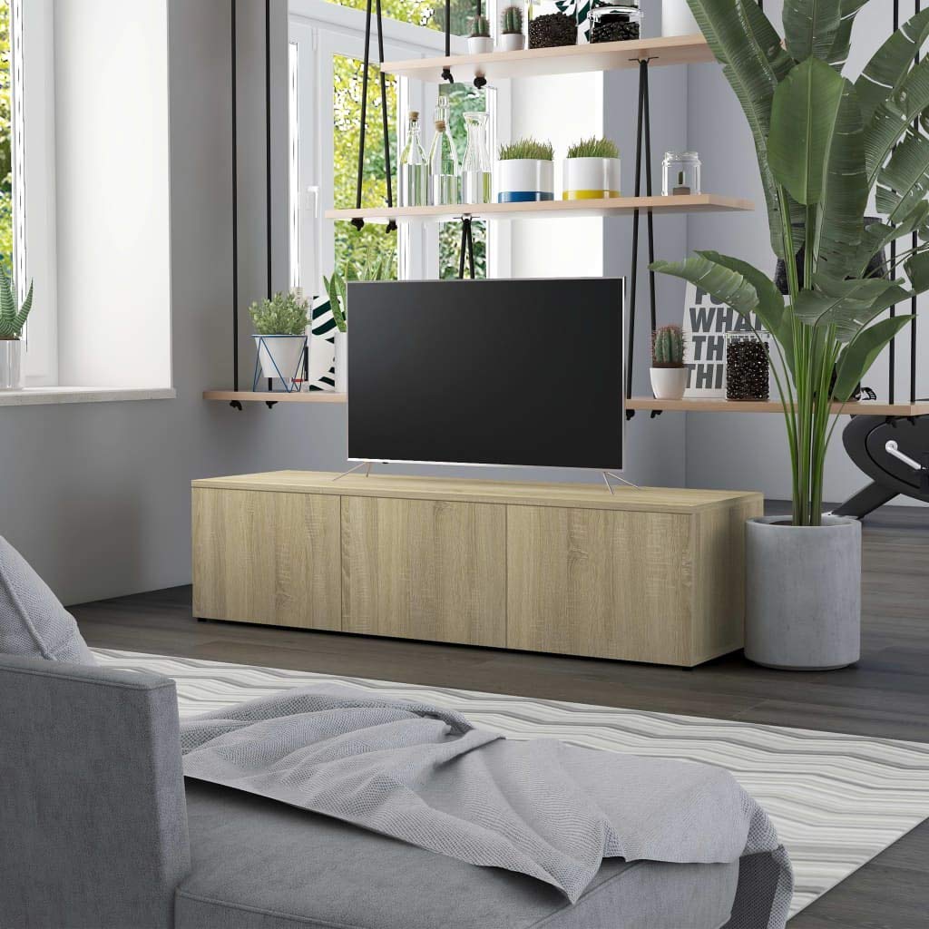 Sonoma Oak TV Stand - 47.2 Inch Media Console with Storage for Flat Screen TVs | Entertainment Center for Living Room, Bedroom & Home Theater | 13.4