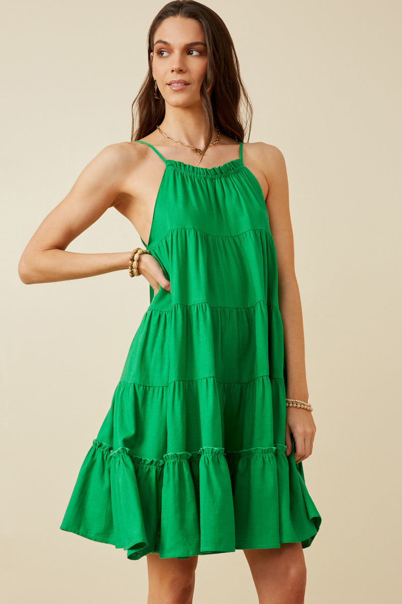 Women's Flowy Tiered Ruffle Hem Cami Dress - Summer Boho Chic Style for Beach, Date Night & Casual Outings