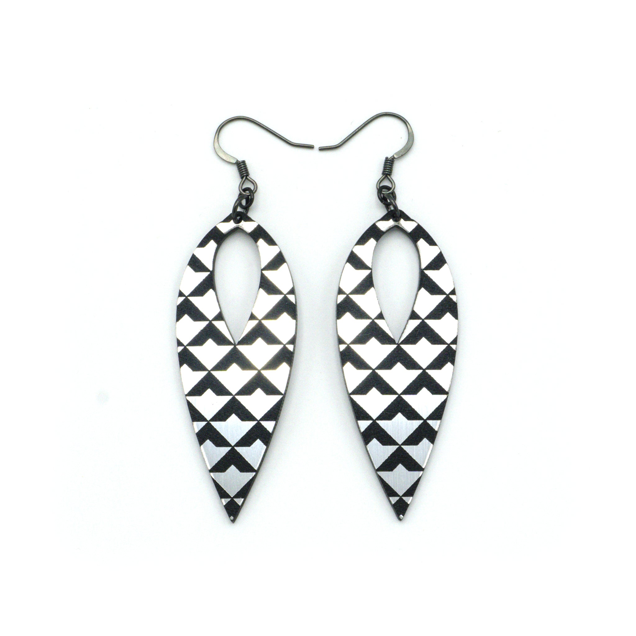 Nativas 30 Pairs Acrylic Earrings Set - Brushed Silver & Black Dangle Earrings for Women | Trendy Fashion Jewelry for Parties, Work, and Everyday Wear