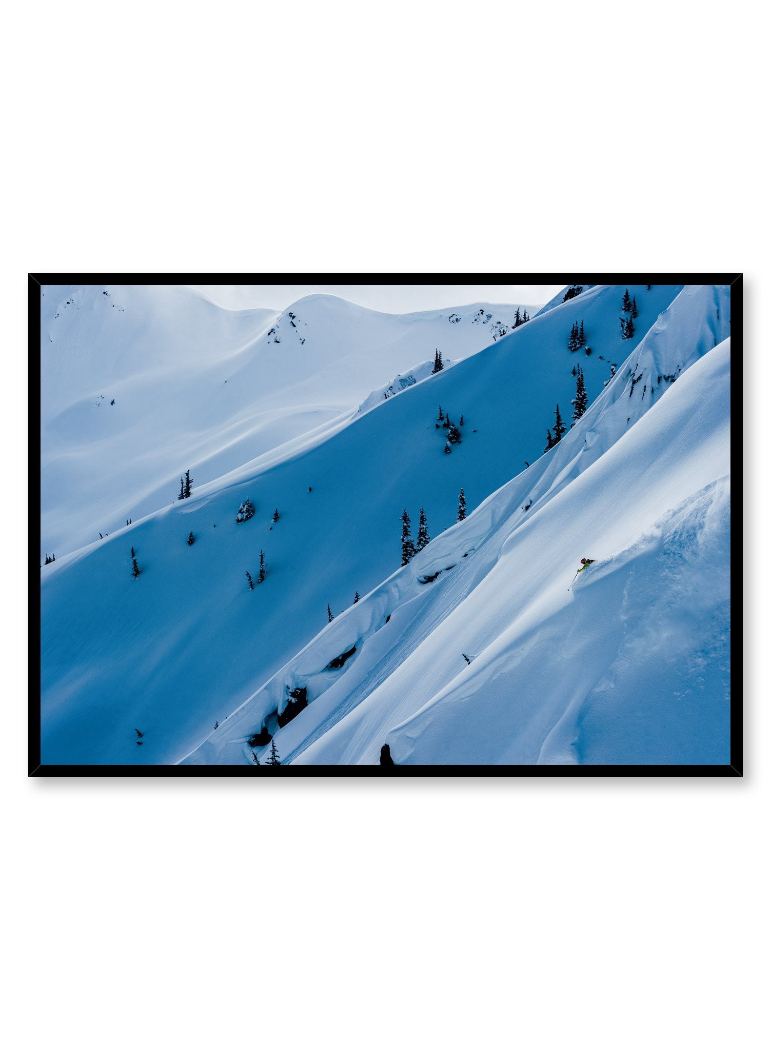 Backcountry Slopes Wall Art Poster - Mountain Landscape Decor for Home, Office & Cabin - Perfect for Skiing & Outdoor Enthusiasts