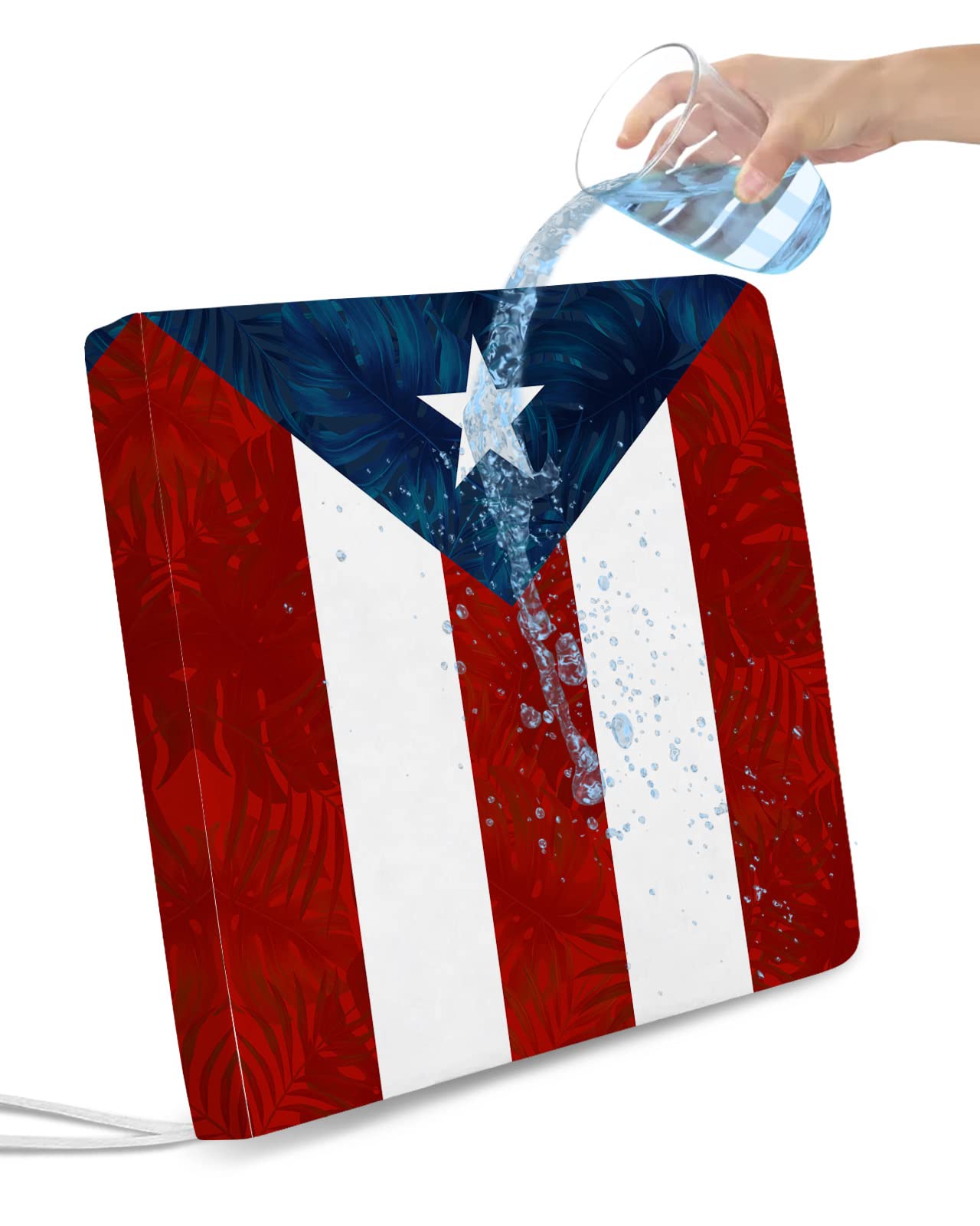 Puerto Rico Flag Chair Covers - Waterproof Outdoor Dining Set of 2 for Kitchen & Patio