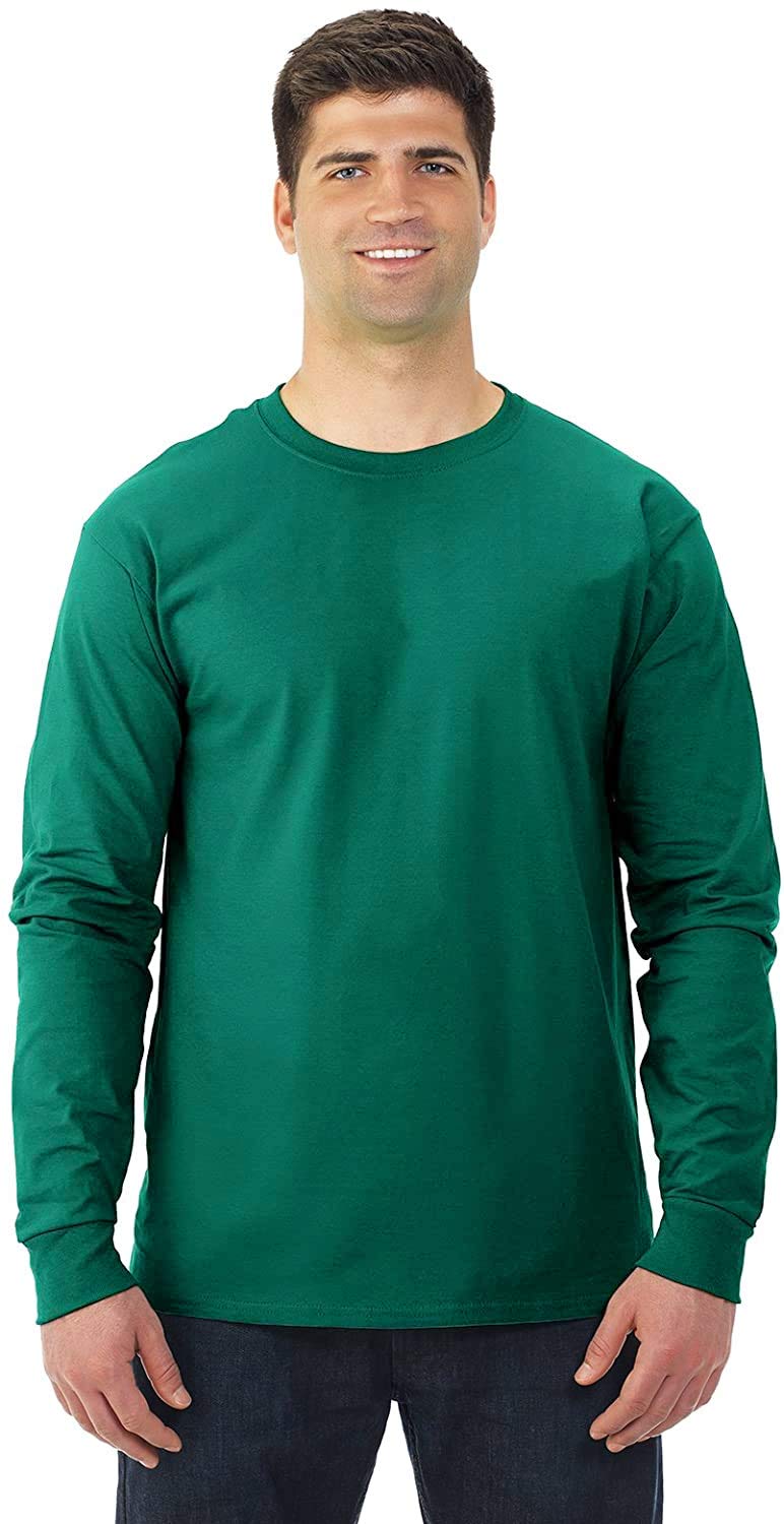 Fruit of the Loom Men's Long Sleeve Cotton T-Shirt - Soft Breathable Casual Shirt for Everyday Wear, Work & Outdoor Activities