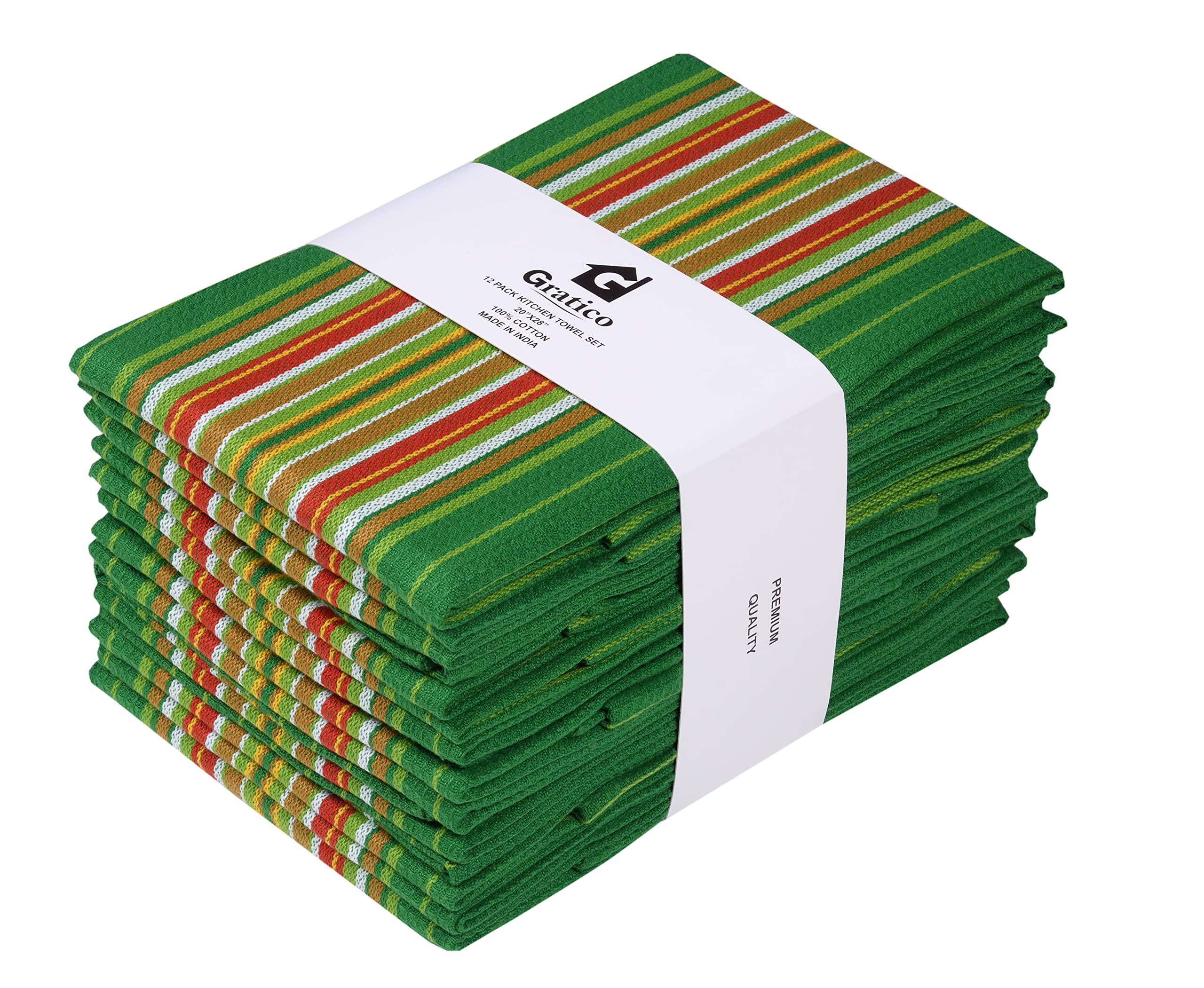 Premium 12-Pack Cotton Kitchen Towels Set (20