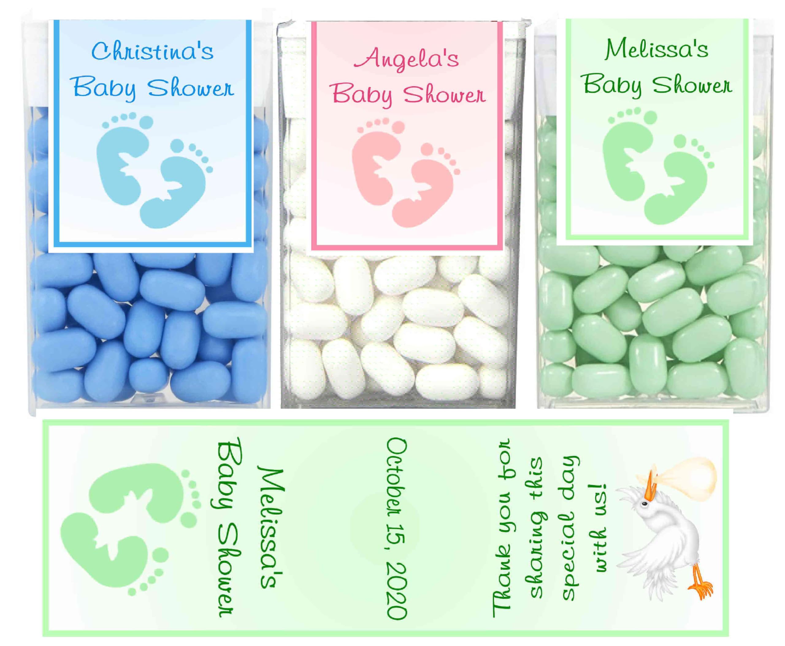 Personalized Baby Shower Mints with Footprints - 28 Favors for Decorations & Party Gifts