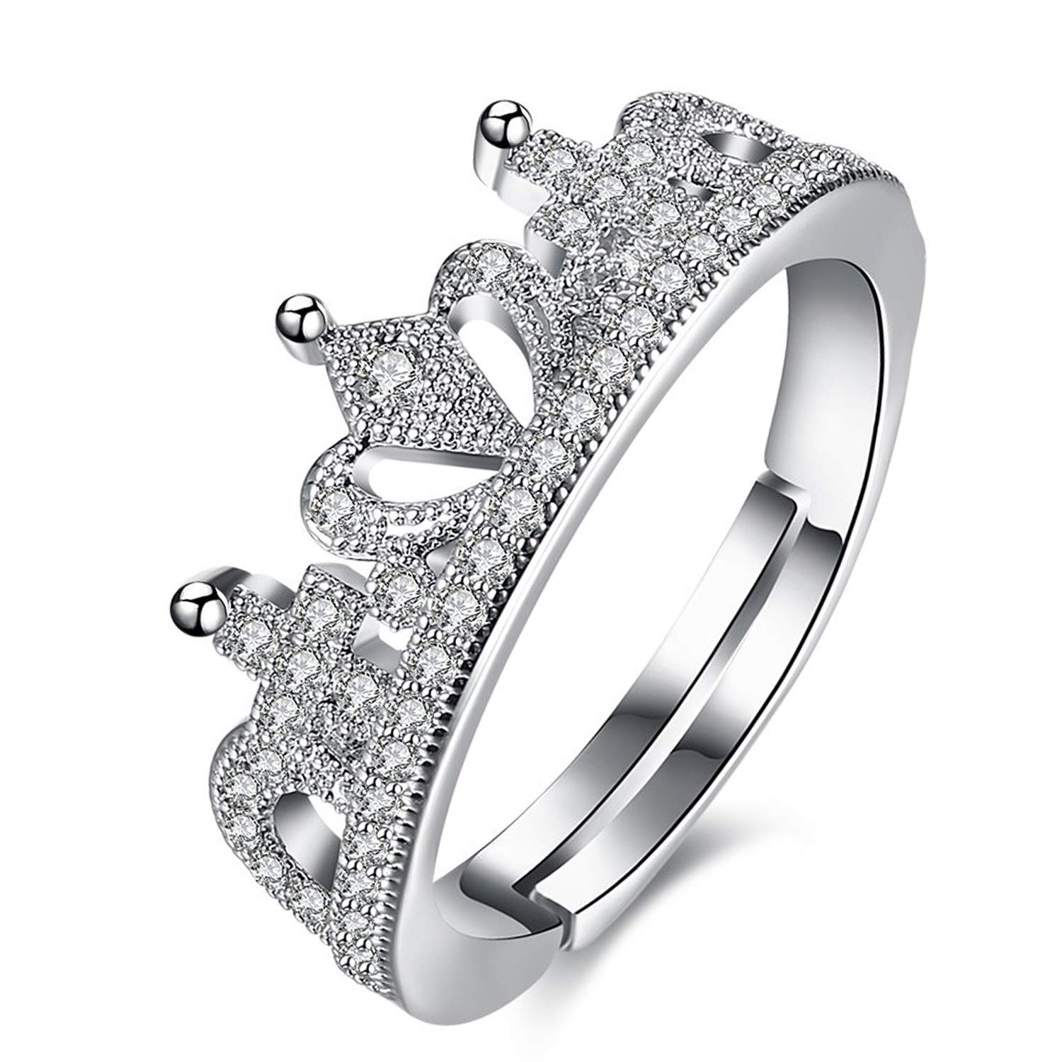 Elegant Mahi Ring for Women - Sterling Silver White Cubic Zirconia Band - Perfect for Weddings, Anniversaries & Special Occasions (FR1103037R)
