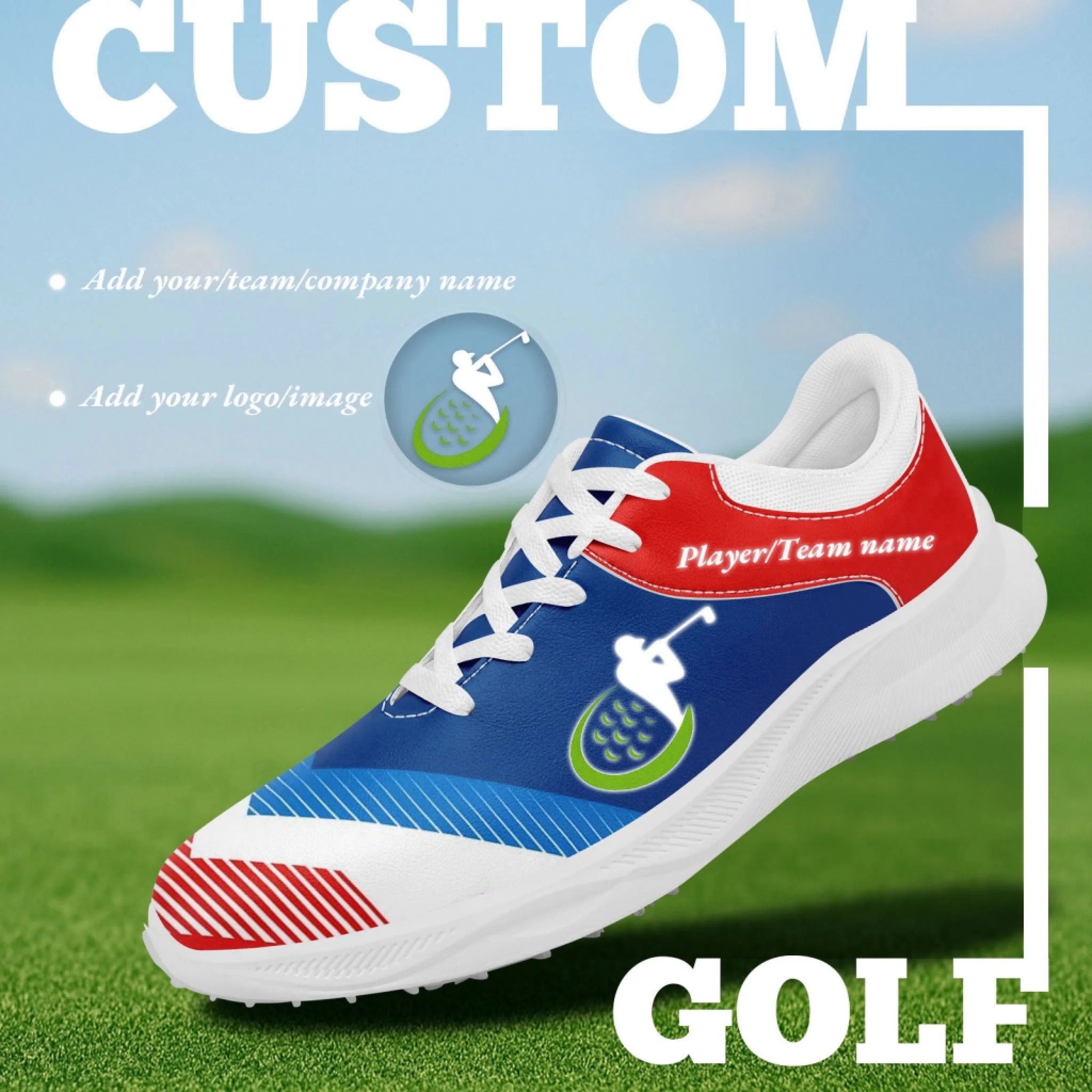 Custom Golf Performance Sneakers for Men & Women - Personalized Durable Athletic Shoes for POD Resellers - Lightweight Comfort Walking & Running Shoes - Perfect for Golf Course, Gym Workouts & Casual Wear (FN062 25020099)