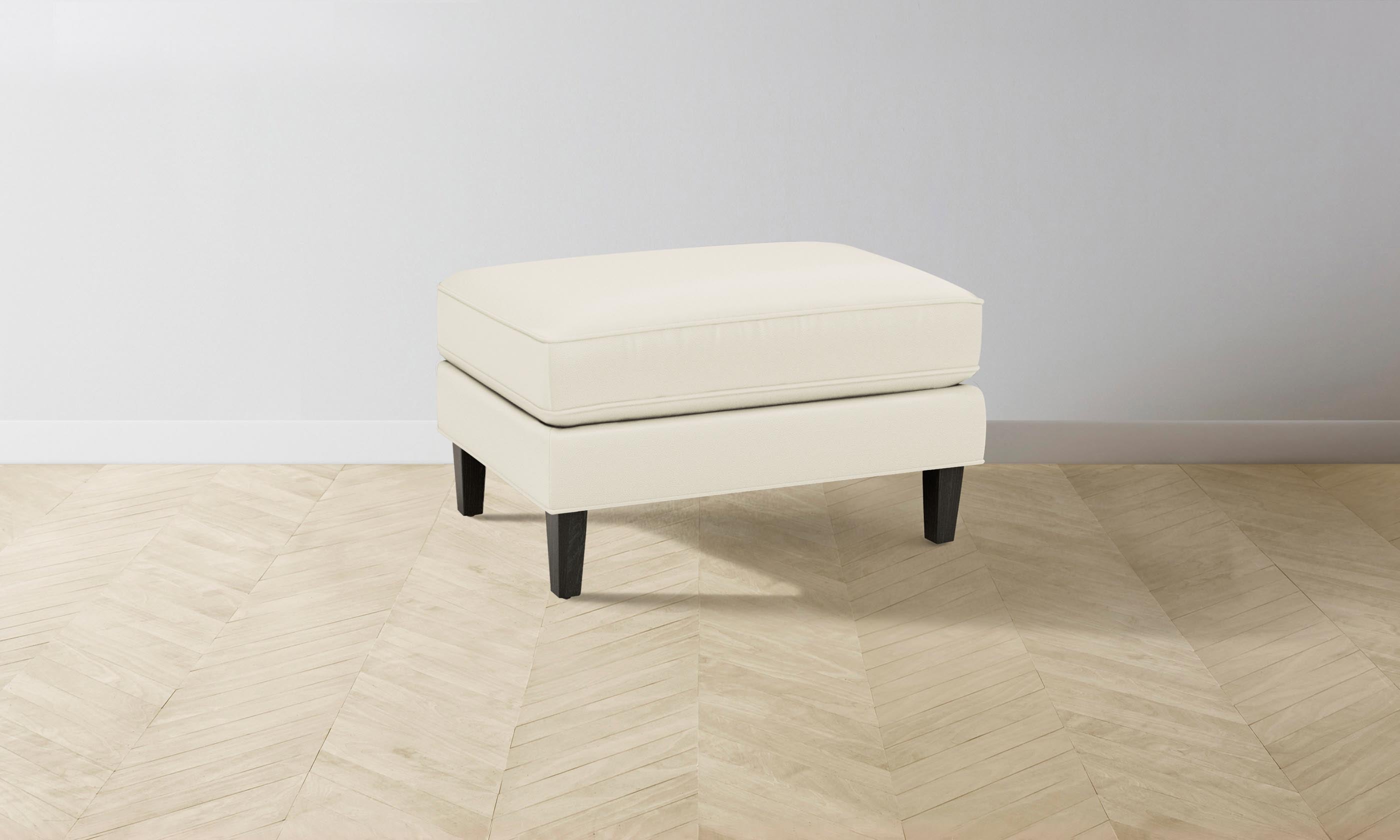 Premium Crosby Ottoman with Pebbled Leather Upholstery - Elegant Swan Design for Living Room, Bedroom & Lounge Comfort