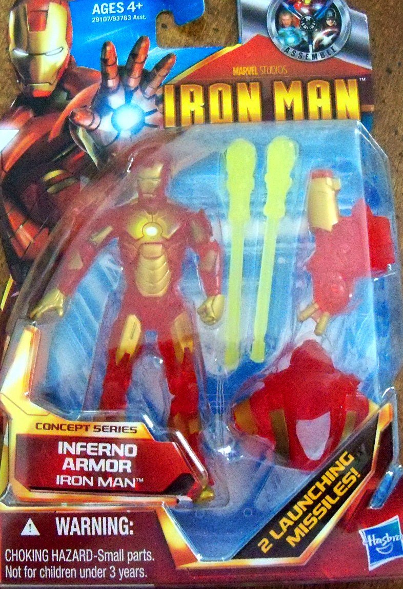 Hasbro Iron Man 2 Concept Series 4-Inch Action Figure #03 - Inferno Armor Redeco Collectible Toy for Marvel Fans | Perfect for Display, Play & Superhero Collections