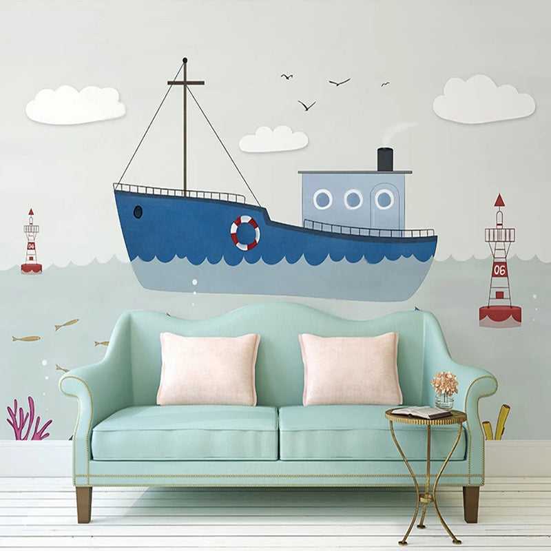 Sailboat Nursery Wallpaper - Nautical Themed Baby Room Decor for Boys & Girls | Perfect for Nursery, Kids' Bedroom & Playroom