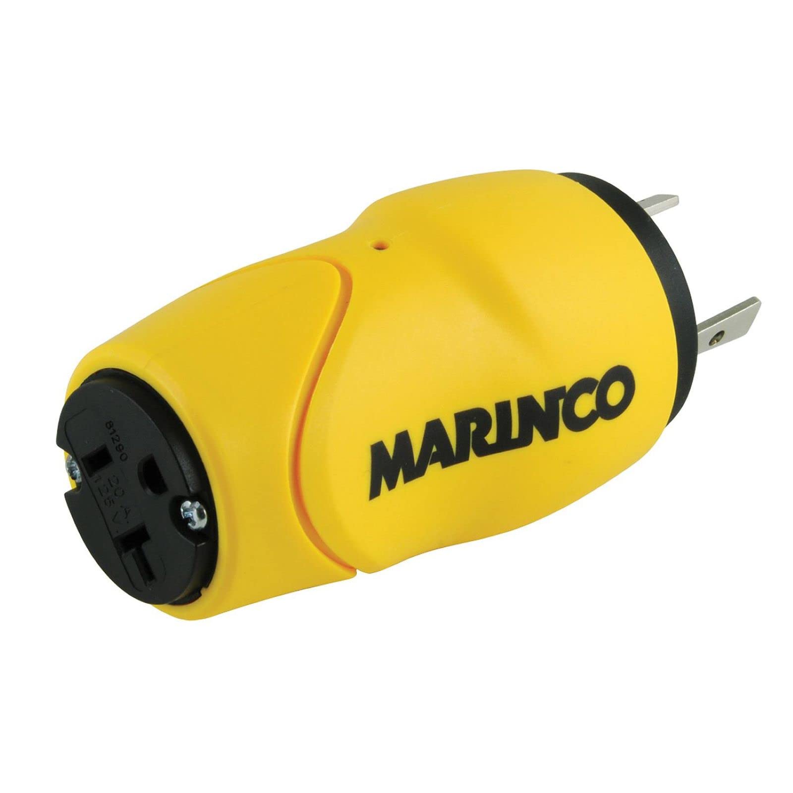 Marinco Shore Power Straight Adapter - 30A 125V Male to Female Boat Power Cord Connector for Marine & RV Use - Perfect for Docking, Charging & Shoreline Power Supply