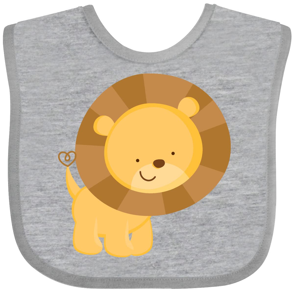 Inktastic Happy Lion Baby Bib - Soft & Absorbent Drool Bib for Infants & Toddlers - Cute Lion Design for Boys & Girls - Perfect for Feeding, Teething & Playtime
