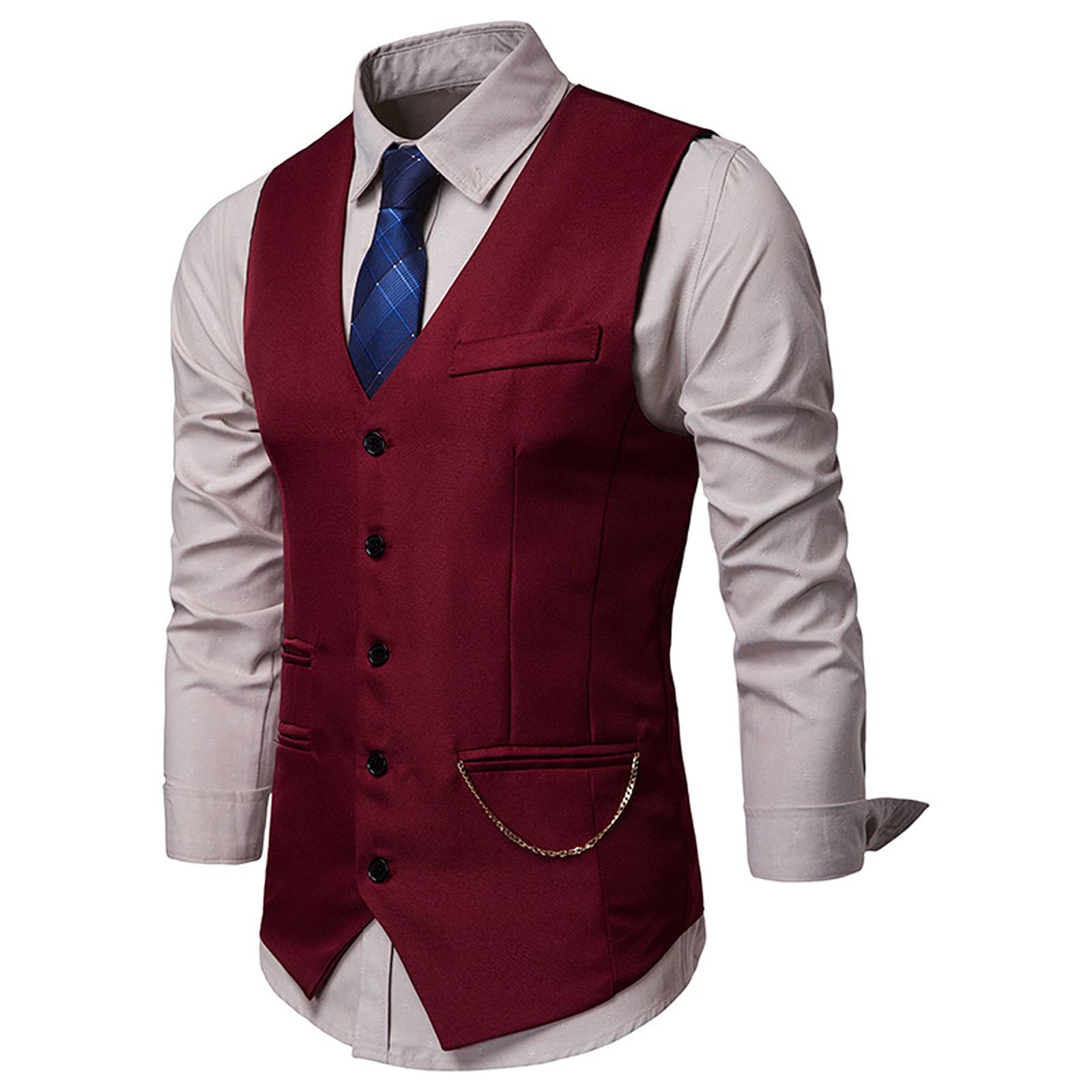 Men's Summer V-Neck Sleeveless Slim Fit Waistcoat - Single-Breasted Business Vest Blouse for Office & Formal Occasions | Lightweight Breathable Designer Shirt for Weddings, Parties & Professional Events