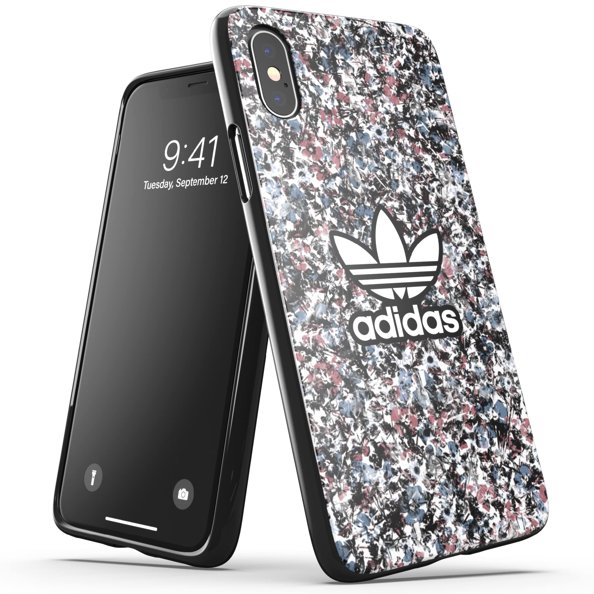 Adidas Originals Snap Case for iPhone X/XS - Black/Hazy Roses/Hazy Blues | Slim Protective Phone Cover | Perfect for Everyday Use, Travel & Outdoor Activities