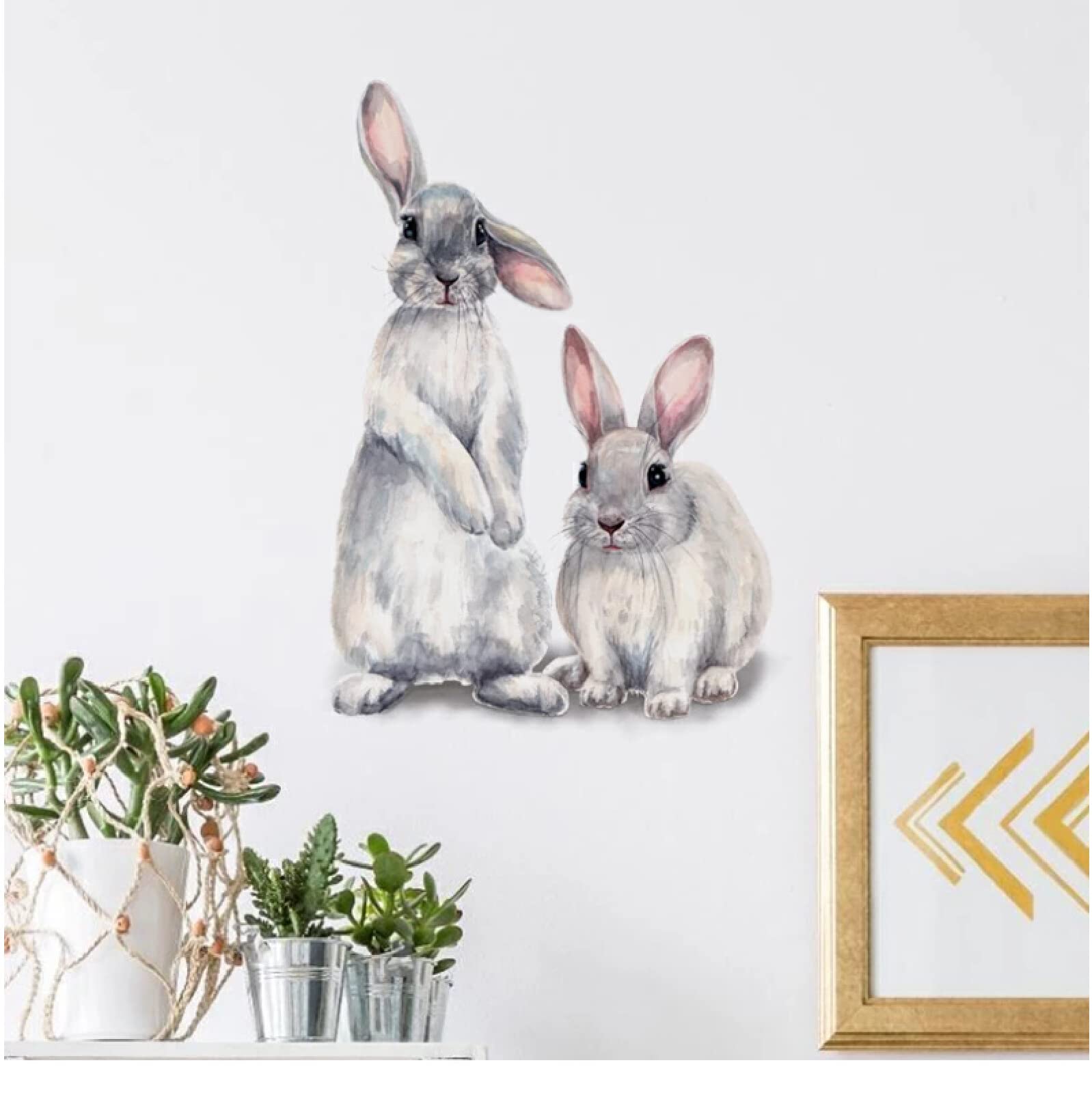 Cute Rabbit Wall Stickers for Kids Room - Removable Bunny Decals for Nursery, Bedroom & Living Room - Home Decor Wall Art for Children's Spaces