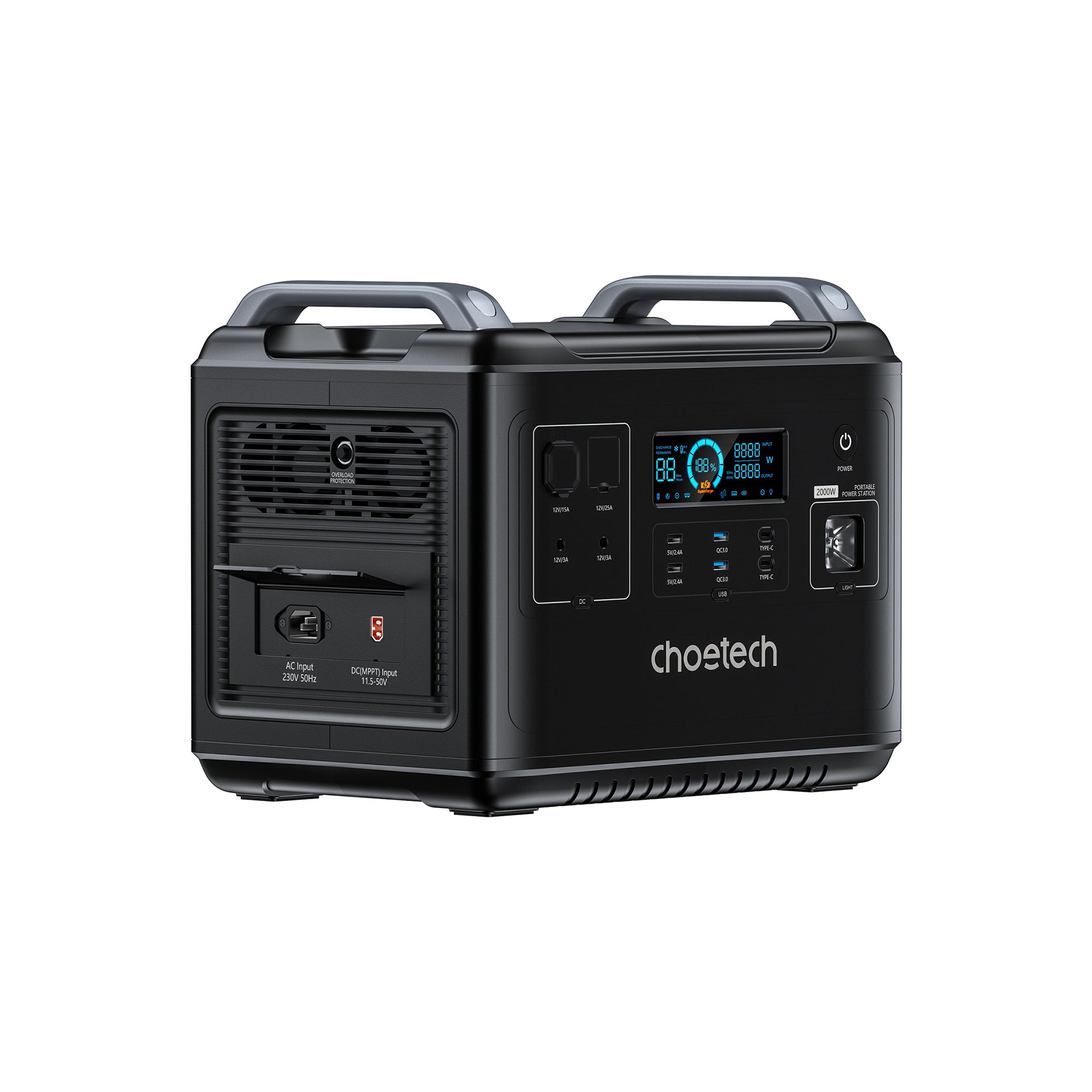 2000W Portable Power Station with 2048Wh LiFePO4 Battery - Solar Generator for Camping, RV, Emergency Backup & UPS Power Supply