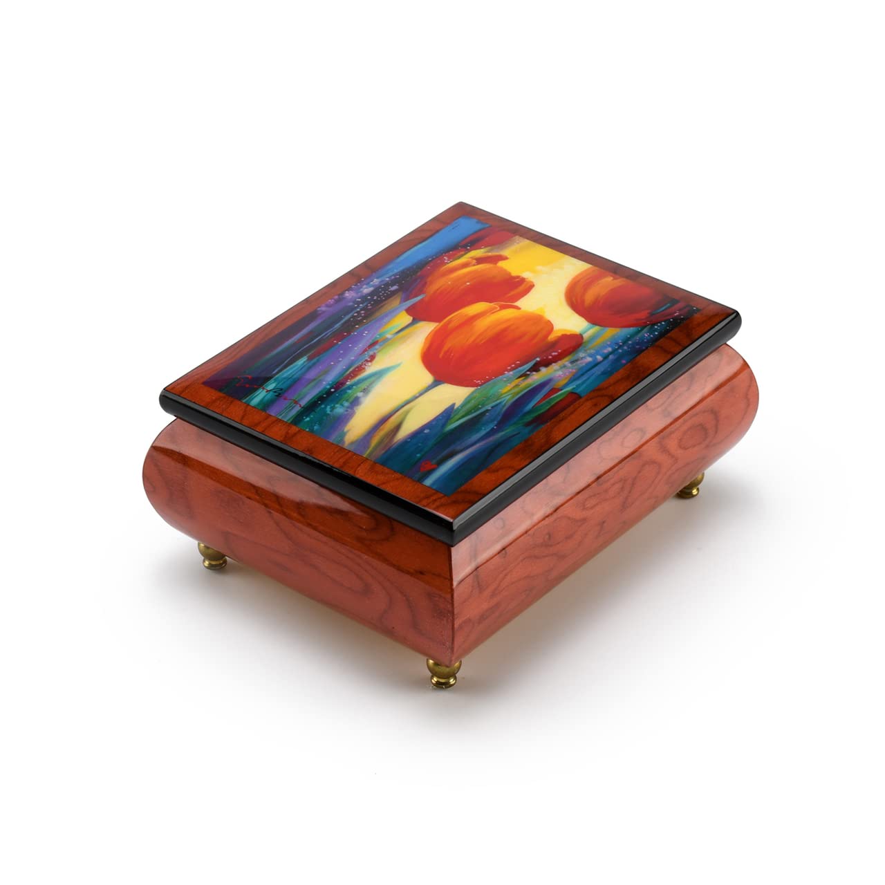 Simon Bull Neverland Musical Jewelry Box - Elegant Red-Wine Ercolano Design with Multiple Song Selections | Perfect Gift for Holidays, Birthdays & Home Décor | Plays God Bless America & More