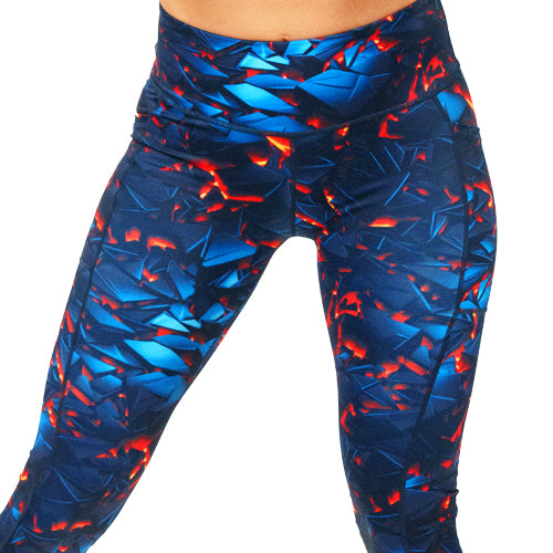 Lava Print Leggings for Women - Trendy & Comfortable Workout Pants for Yoga, Running & Gym - Fun The Floor Is Lava Inspired Design