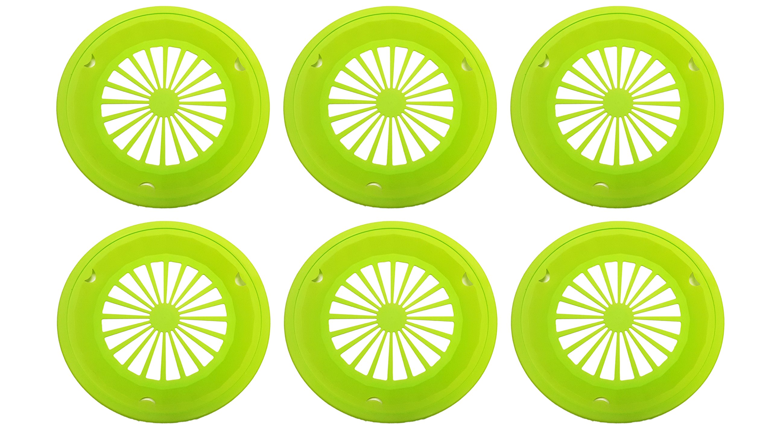 6-Pack Green Reusable Plastic Plate Holders for 9-Inch Dishes - Eco-Friendly Dinnerware Accessories for Picnics, BBQs, Parties & Camping - Perfect for Outdoor Dining and Summer Gatherings