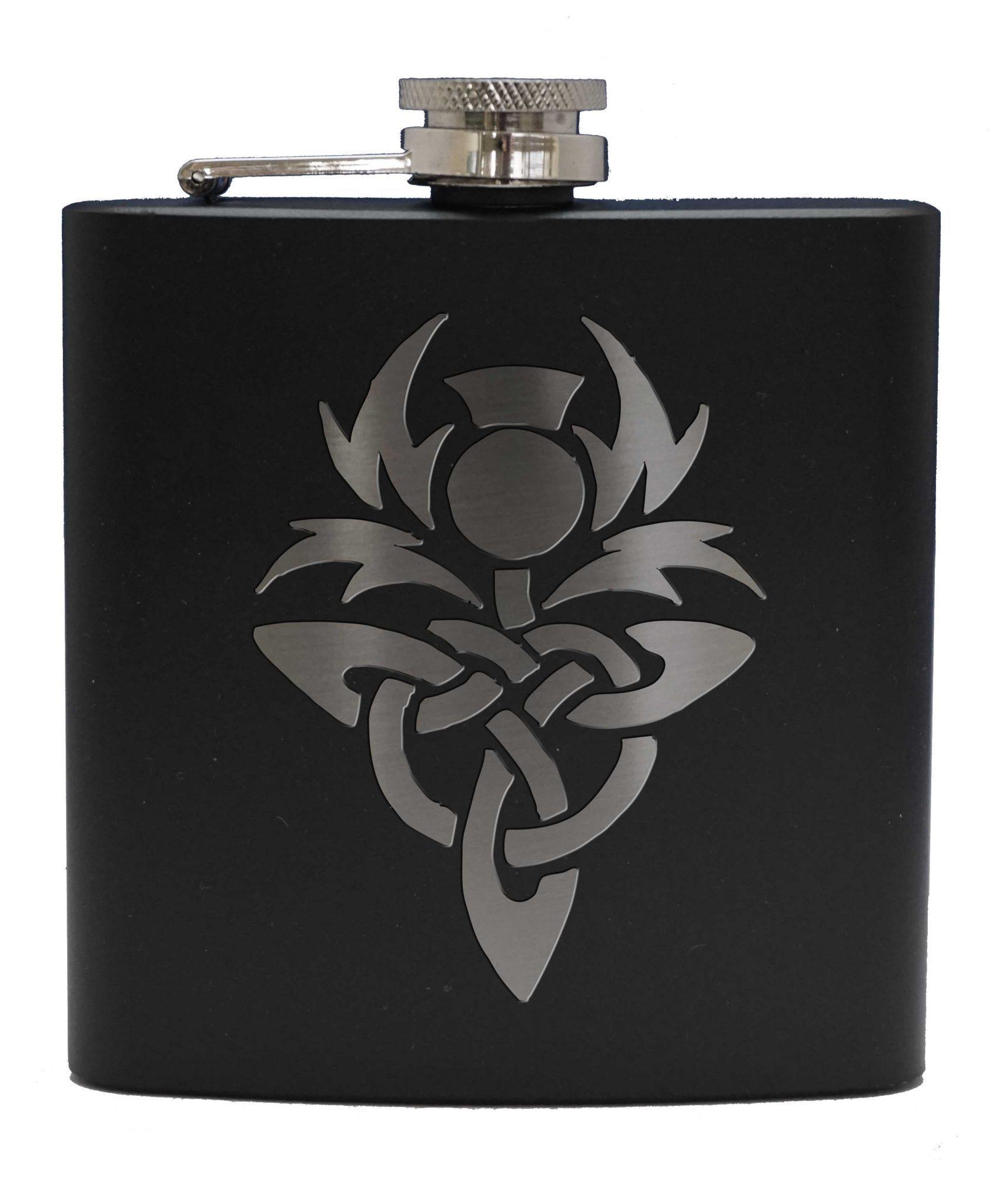 6oz Thistle Sporran Flask - Scottish Whisky Hip Flask for Outdoor Adventures, Hiking & Gifts