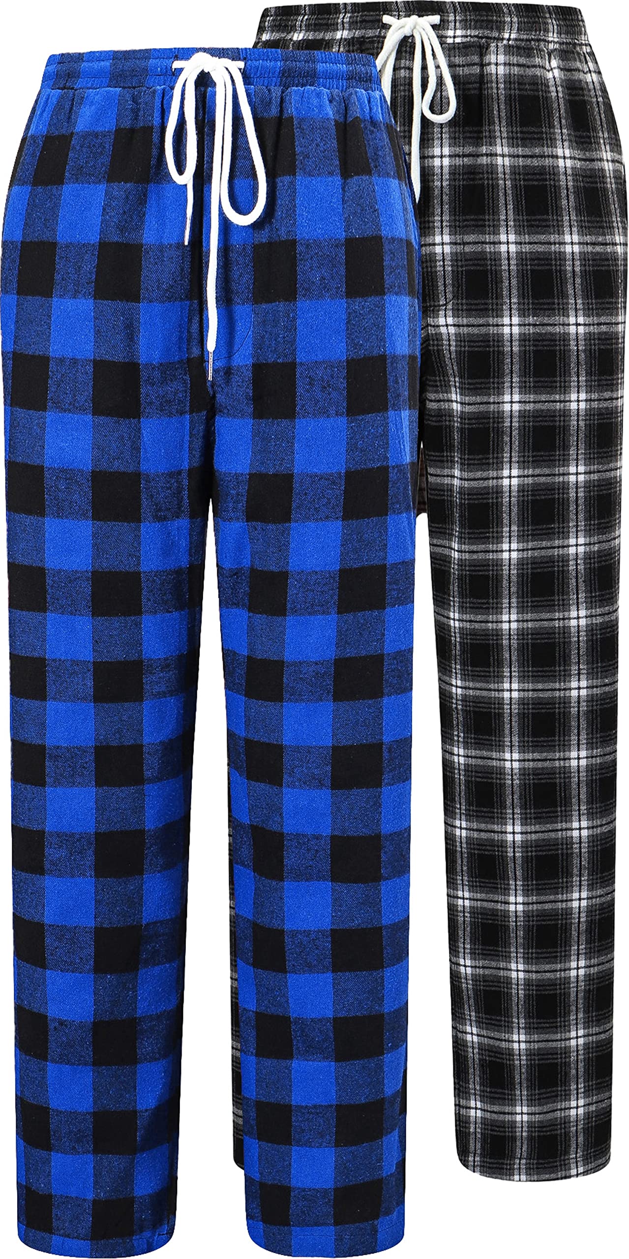 Cromoncent Men's Soft Plush Fleece Pajama Pants with Pockets - Cozy Winter Sleepwear & Lounge Pants for Home Relaxation