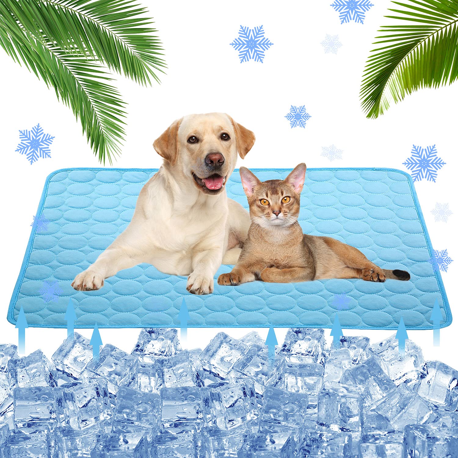 Self Cooling Mat for Dogs & Cats - Portable Pet Cooling Pad for Indoor & Outdoor Use - Summer Dog Bed Mat for Hot Weather Relief - Perfect for Travel, Camping, and Home Comfort